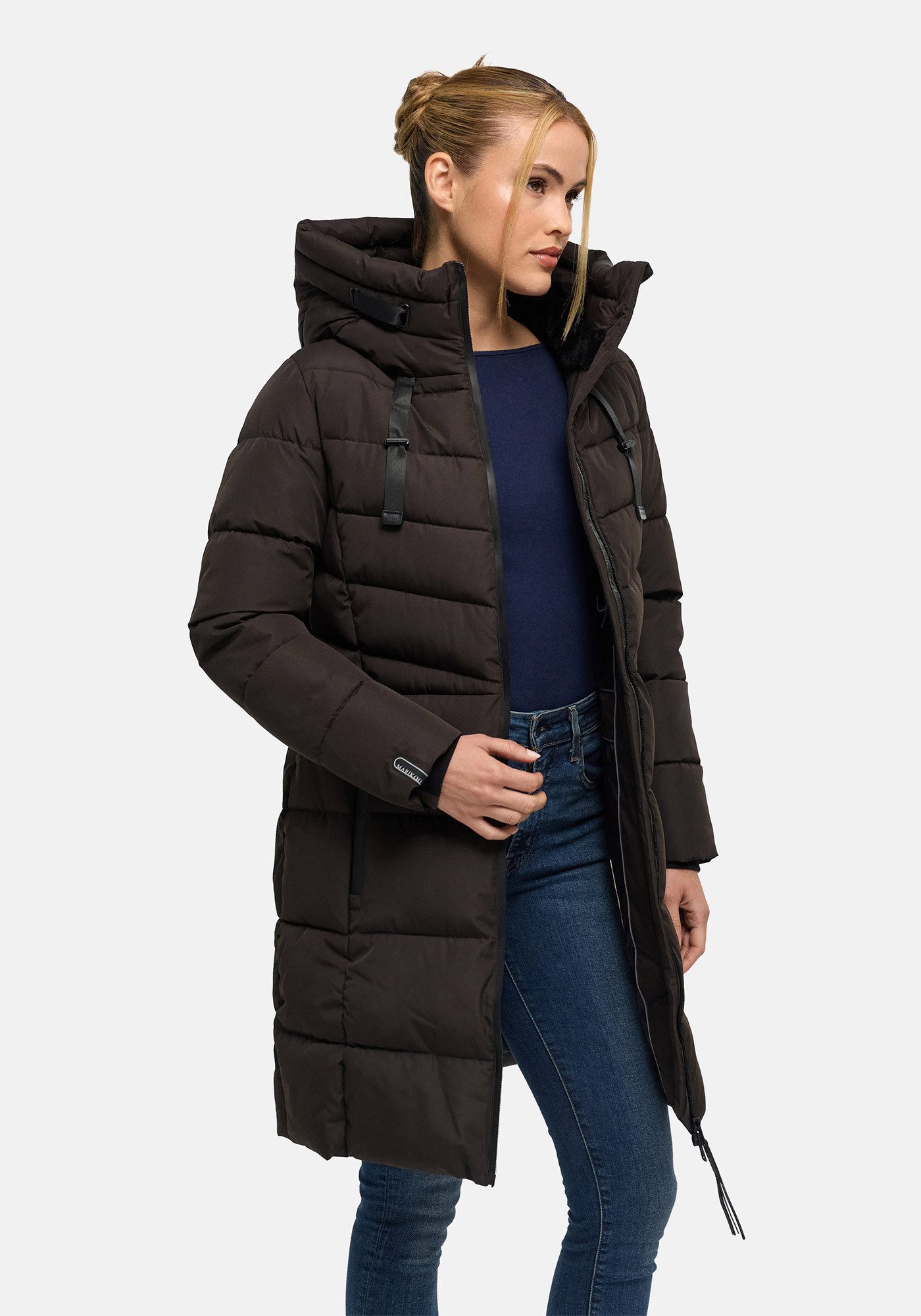 Marikoo Winterjacke Natsukoo XVI Stepp Mantel mit großer Kapuze – Bild 3 von 5