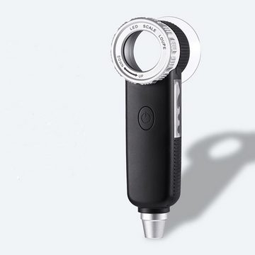 yozhiqu Lupenbrille 30-fache Handlupe mit Licht, 1-tlg., USB wiederaufladbar, 3 LED 3UV Taschenlampe Zoom
