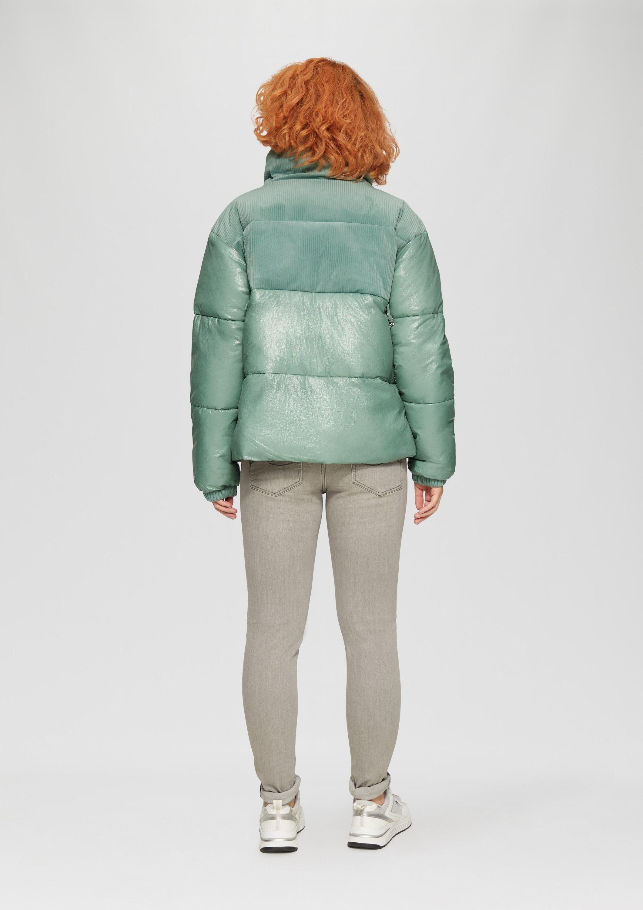QS Winterjacke Outdoor-Jacke Steppjacke im Fabricmix mit abnehmbarer Tasche