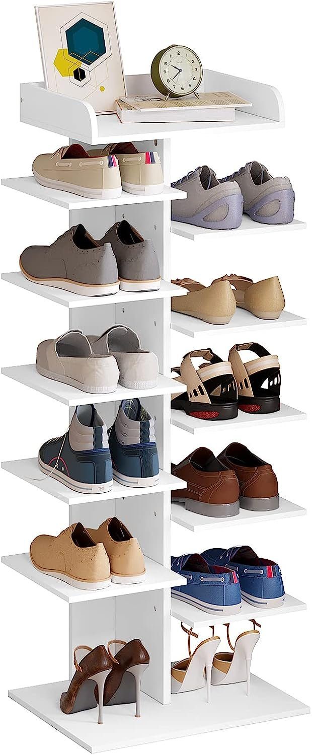 Woltu Schuhregal, 1-tlg., weiß, mit 12 Ebenen, platzsparendes Schuhorganizi günstig online kaufen