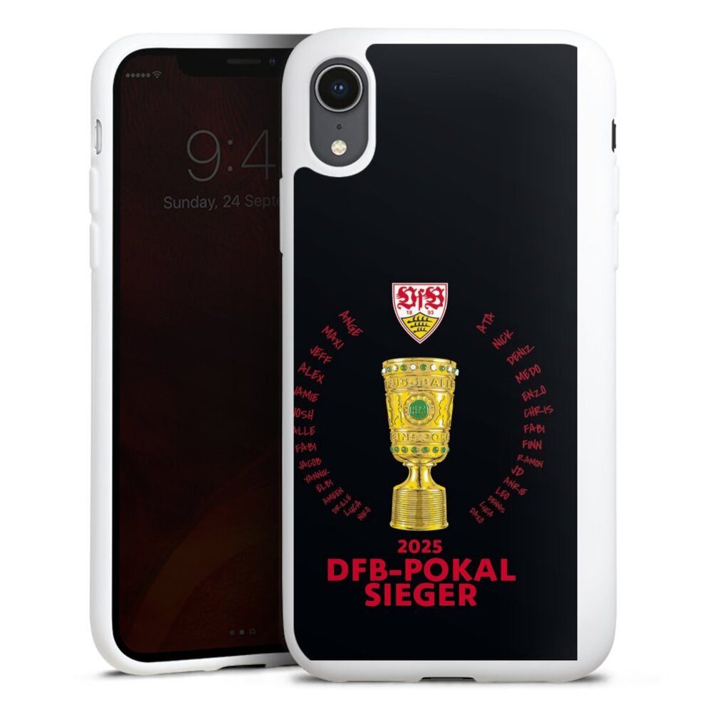 DeinDesign Handyhülle VfB Stuttgart Pokal Offizielles Lizenzprodukt, Apple iPhone Xr Silikon Hülle Bumper Case Handy Schutzhülle