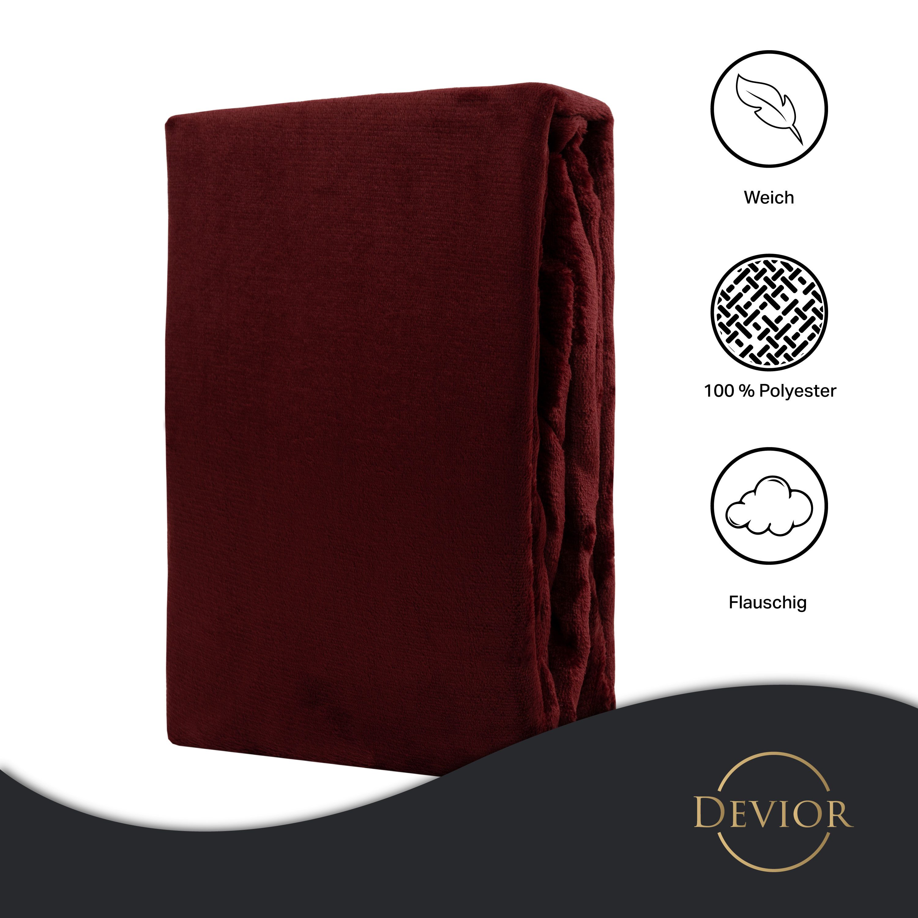 Devior Spannbettlaken aus 100% Nicki-Plüsch mit Cashmere-Touch, 190 g/m² mit Einlaufschutz, Nicki, Gummizug: Rundumgummizug, für Standardmatratzen bis 22cm - Sp – Bild 3 von 5