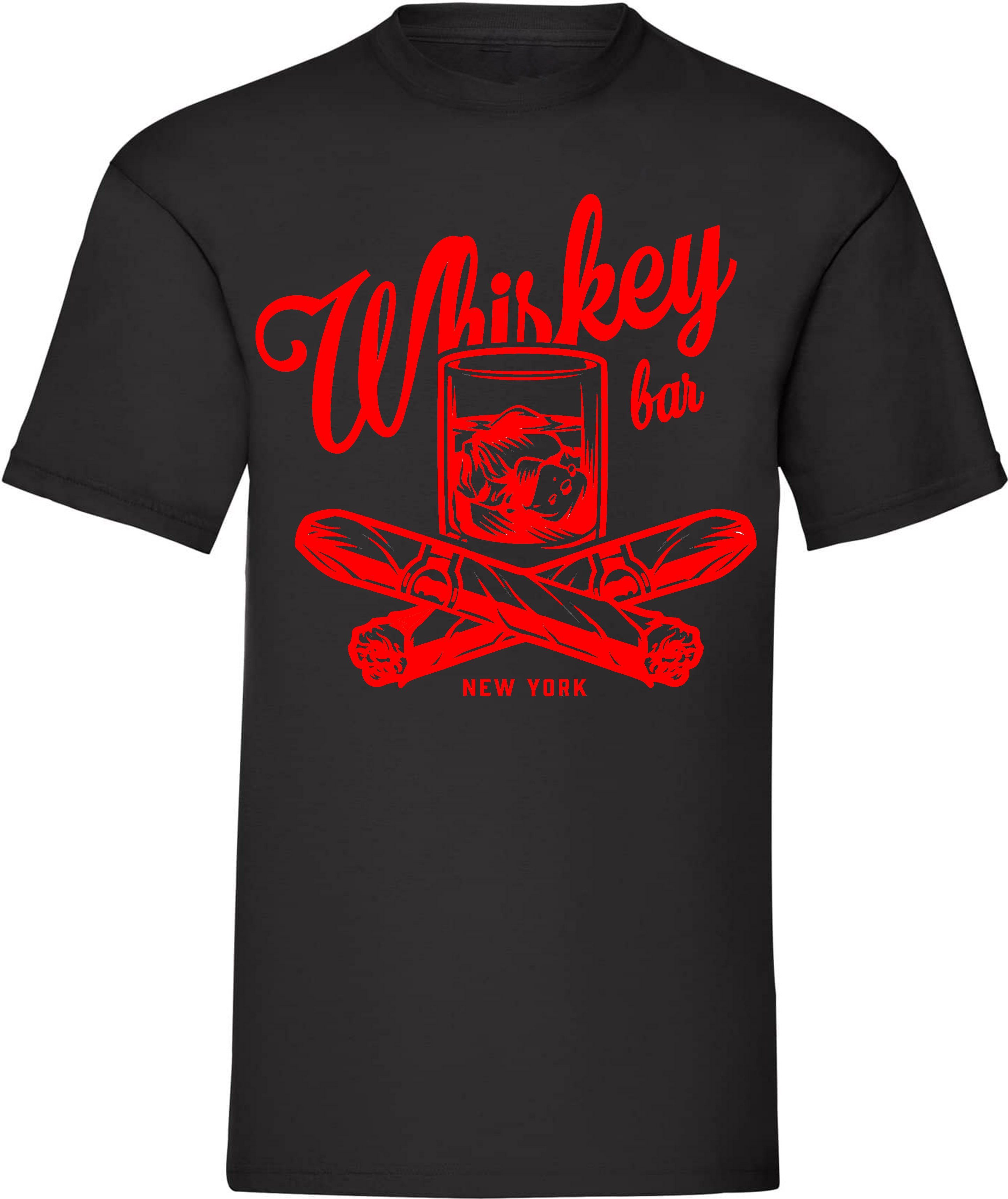 Baumwolle 100% T-Shirt Druck mit Schwarz aus Banco DTF hochwertiger Whiskeyglas Qualität aus
