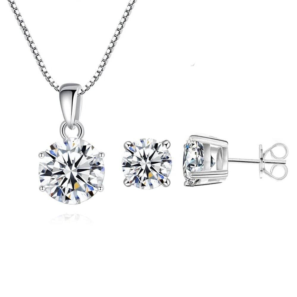 Schmuckset Schmuckset Halskette Ohrringe 925 Sterling Silber 2 Teile