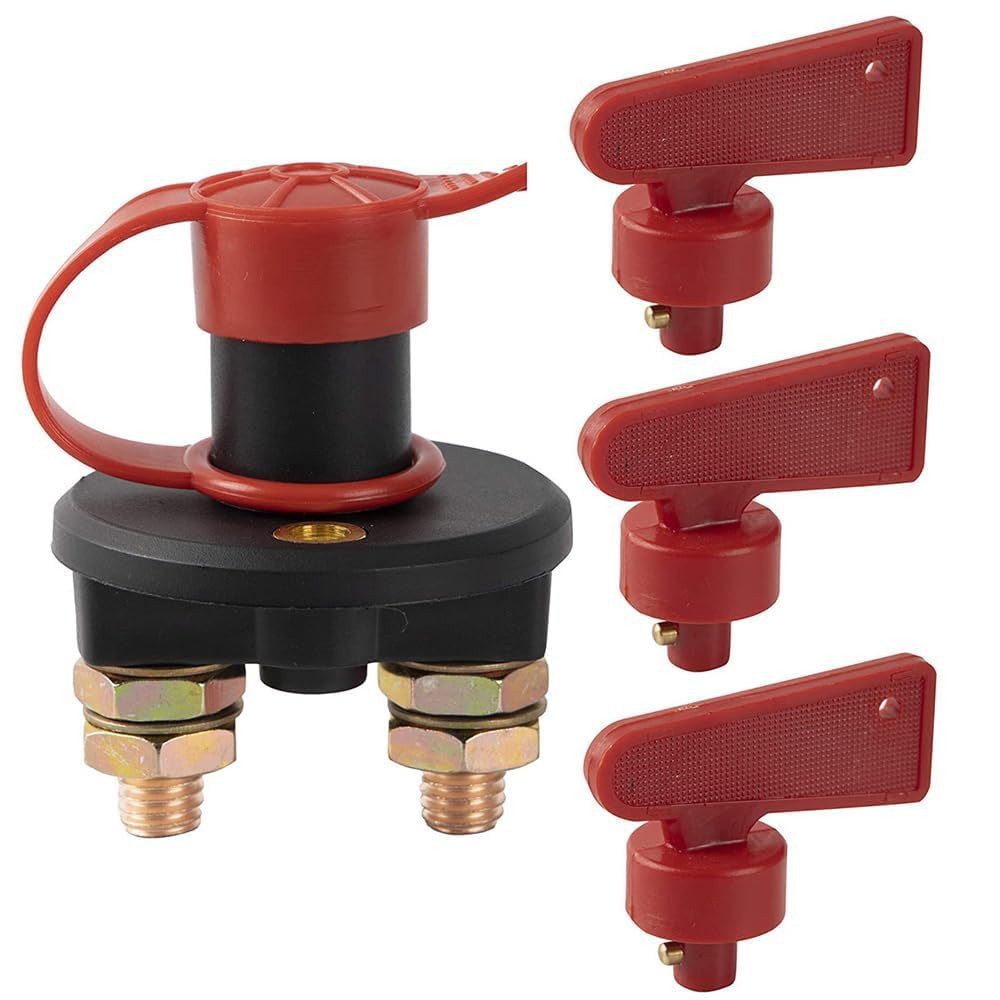 FELIXLEO Batterietrennschalter 12V 24V Reinkupfer Hauptschalter Pkw Lkw Boot Batterie, (2 St)