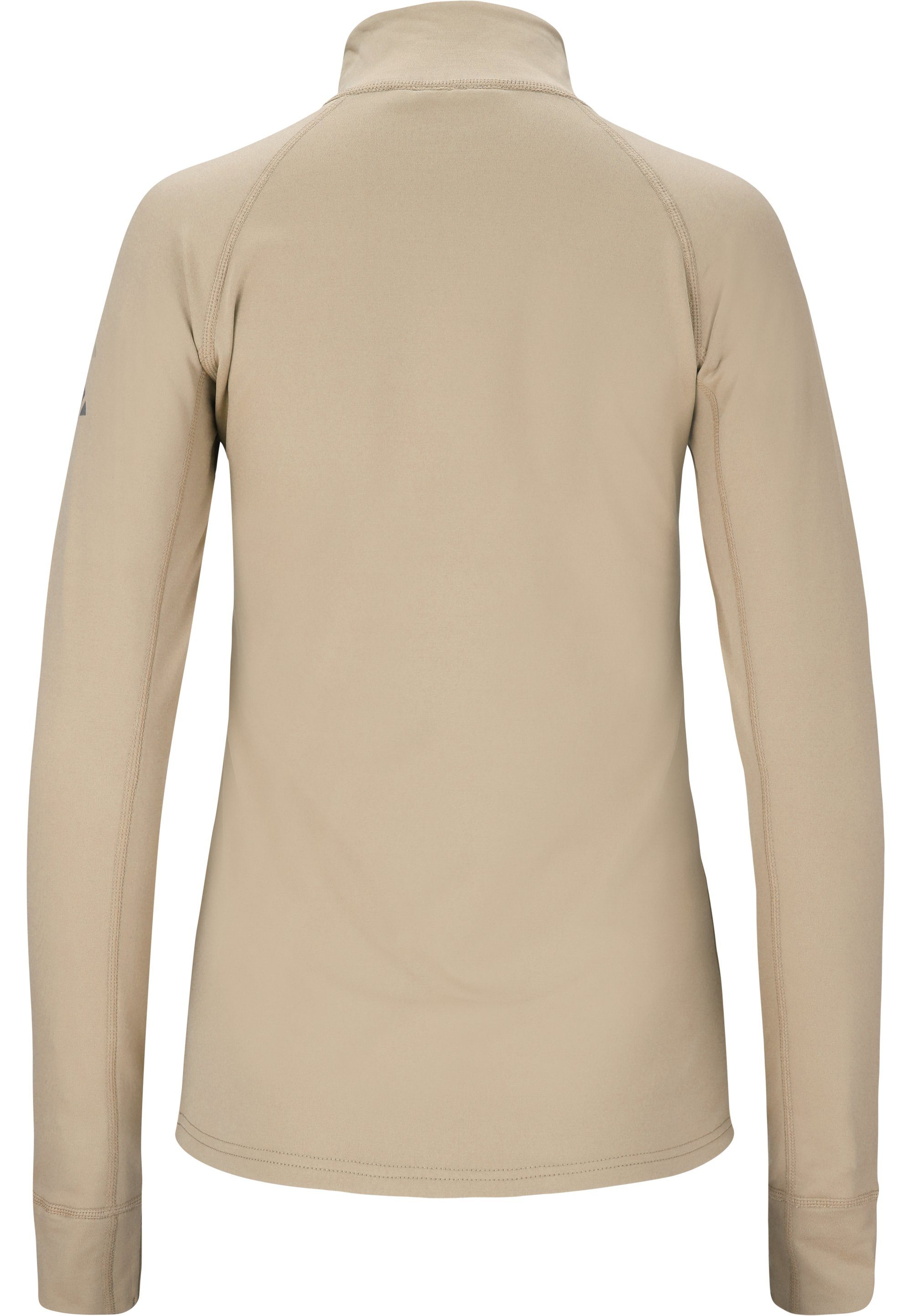 und (1-tlg) mit Blume Stehkragen beige Funktionsshirt Reißverschluss WHISTLER