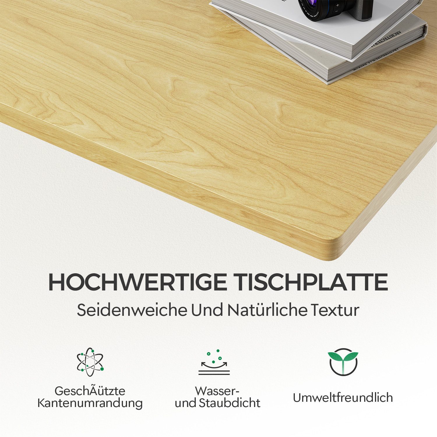 HOMALL Tischplatte 25mm verstärkte einteilige Vollplatte Umweltfreundlich und langlebig