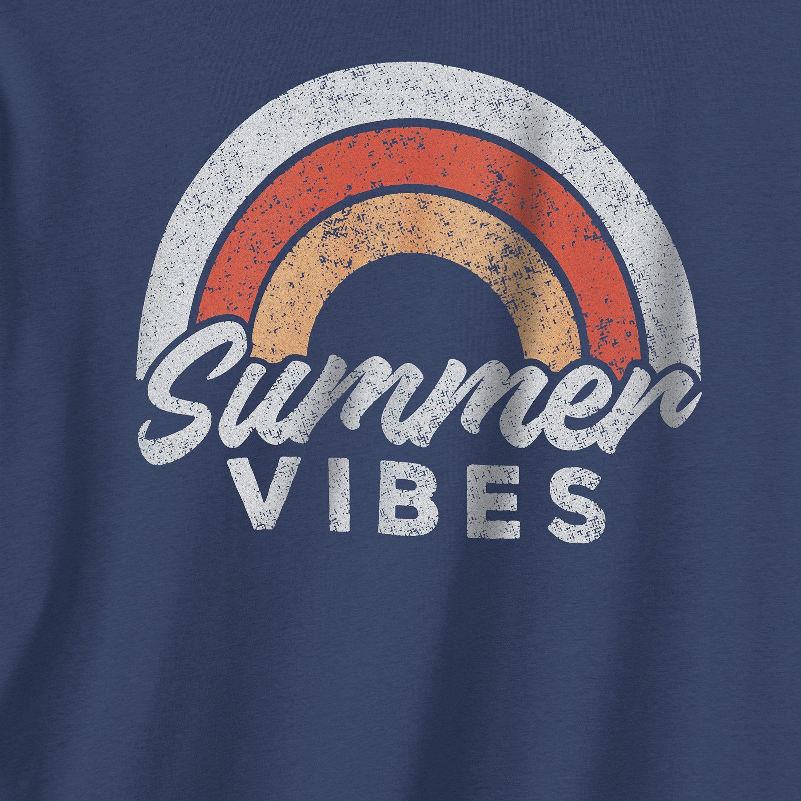 Calm Beach Print-Shirt Calm Beach Übergrößen T-Shirt denimblau Summer Vibes günstig online kaufen