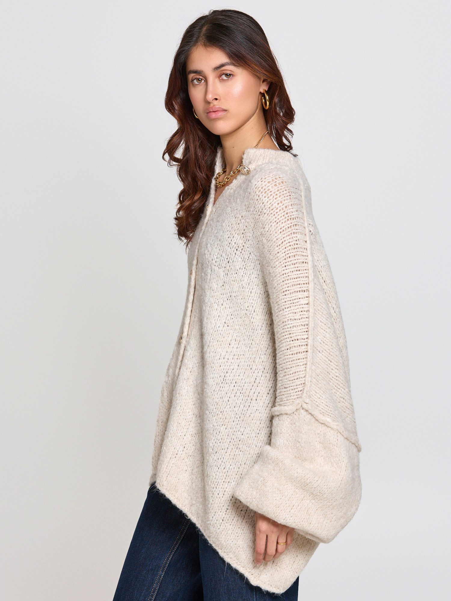 Lilavie Longstrickjacke Lolaa Goldene Knöpfe günstig online kaufen
