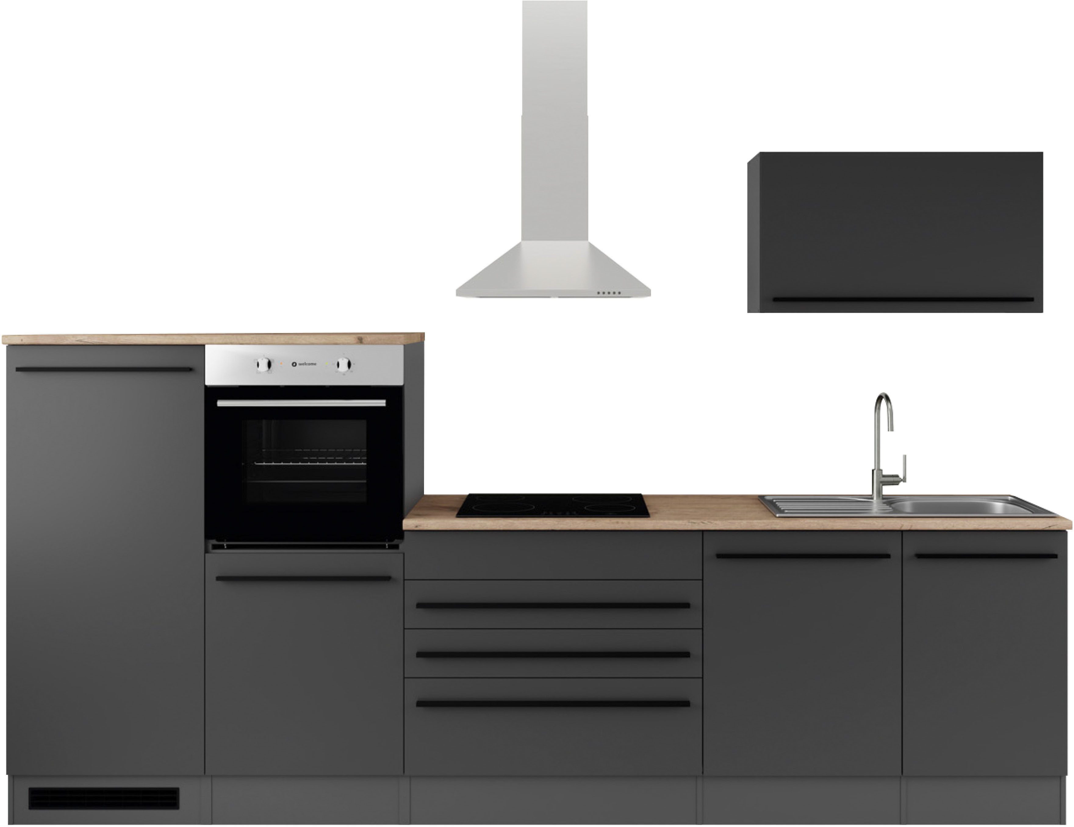 BASIC by Balculina Küchenzeile Jazz, Breite 320 cm, wahlweise mit E-Geräten