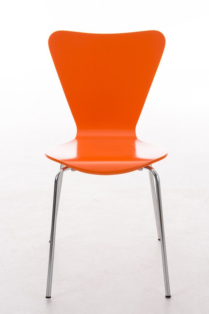 Sitzfläche Metall Calisso ergonomisch mit Messestuhl), Warteraumstuhl (Besprechungsstuhl chrom Besucherstuhl - TPFLiving geformter Holz orange Sitzfläche: - - Gestell: Konferenzstuhl -