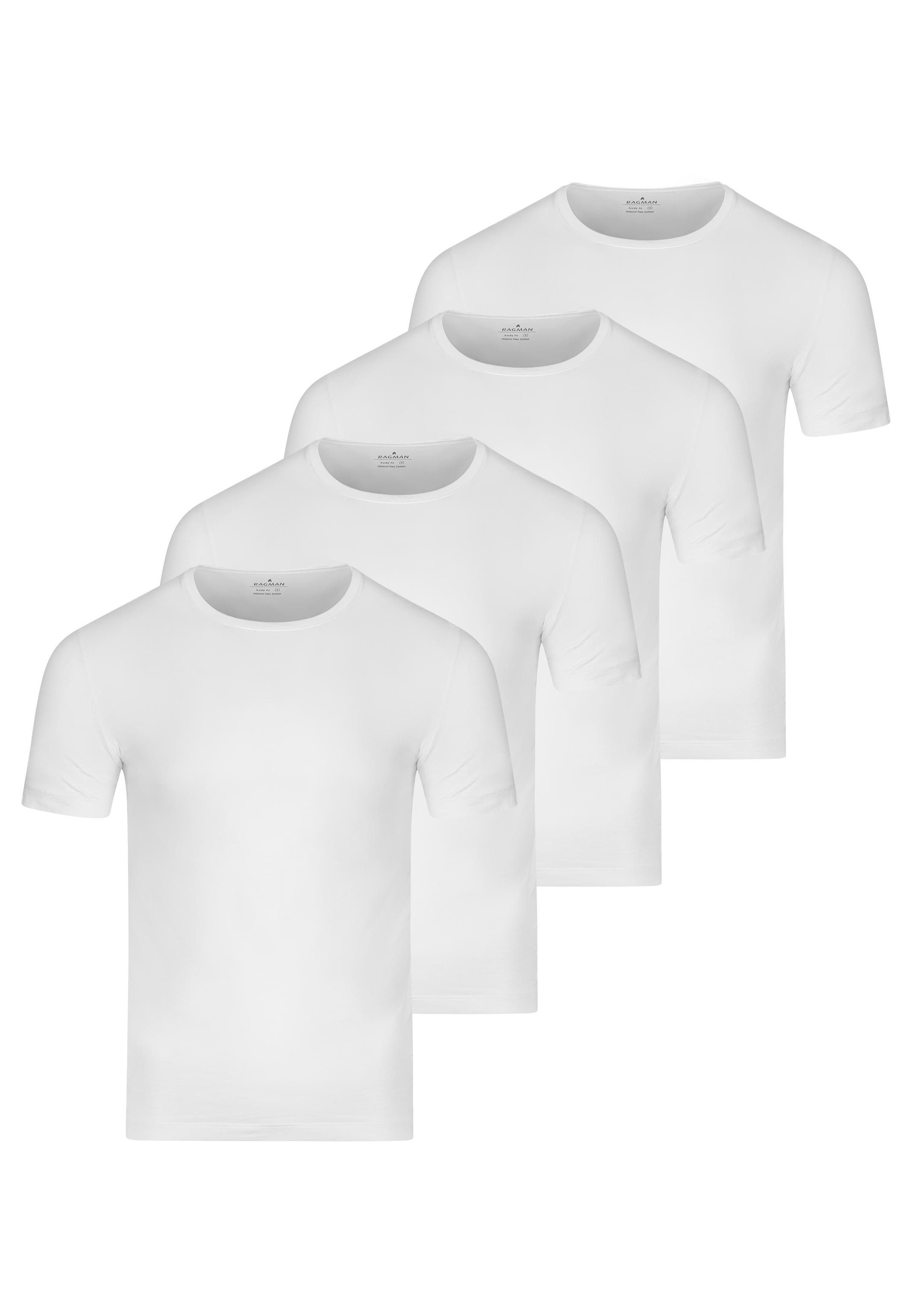 RAGMAN Unterhemd 4er Pack Basic (Spar-Set, 4-St) Unterhemd / Shirt Kurzarm - Baumwolle - Atmungsaktiv