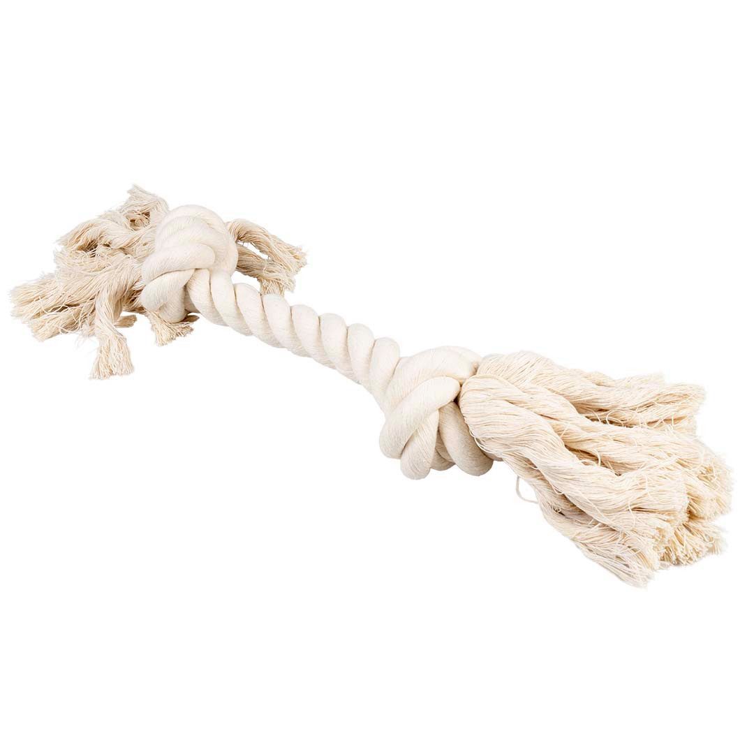 DUVO+ Tiertaue Duvoplus ECO Baumwoll-Tau mit 2 Knoten - weiß Maße/Gewicht: 35cm