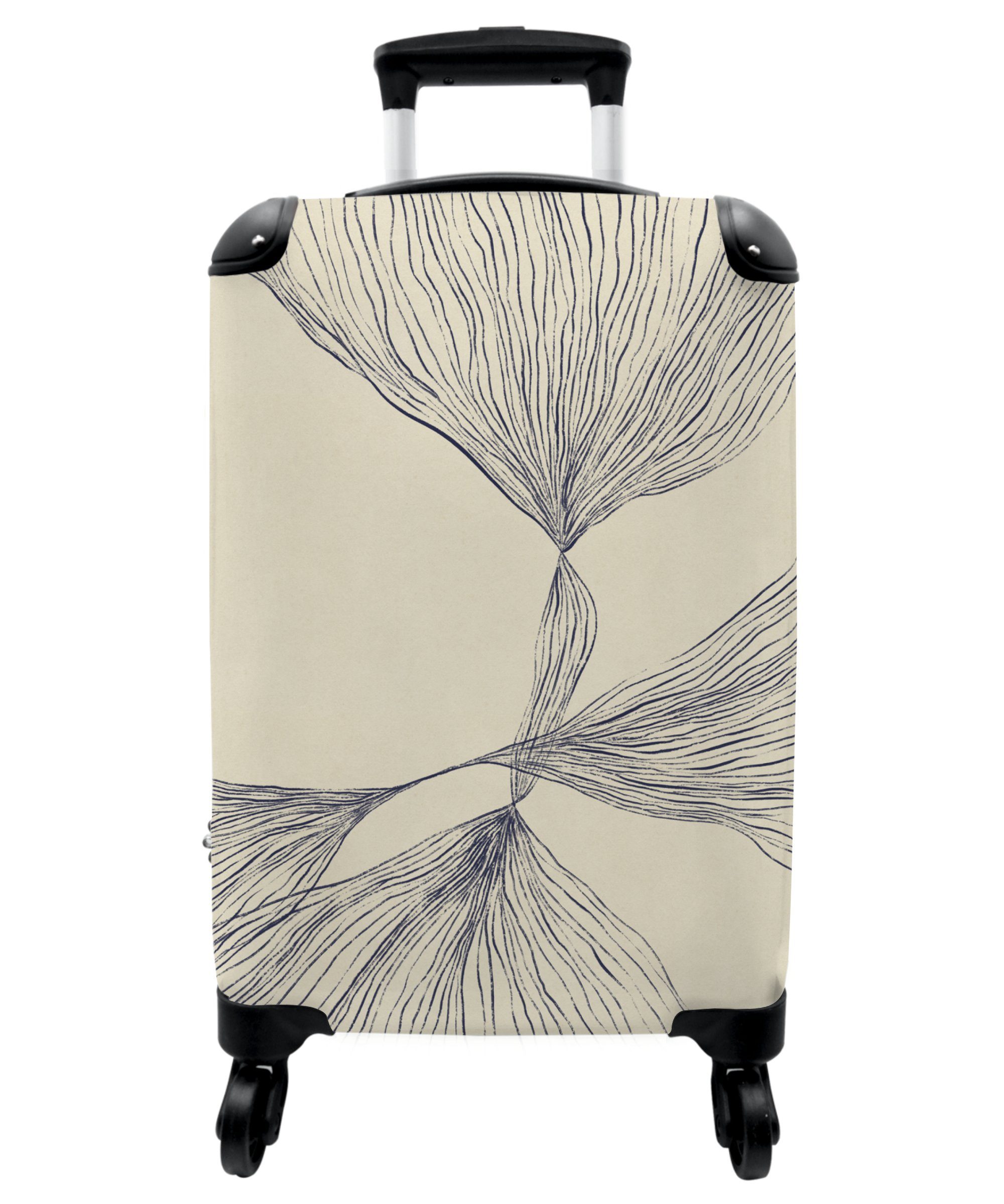 Rollkoffer Kleine Figur, Rollen, Cabin Linien mit Reisekoffer NoBoringSuitcases.com© Rollen 4 - Abstrakt Formen 55x35x20cm - 4 Handgepäck - Trolley Handgepäckkoffer -