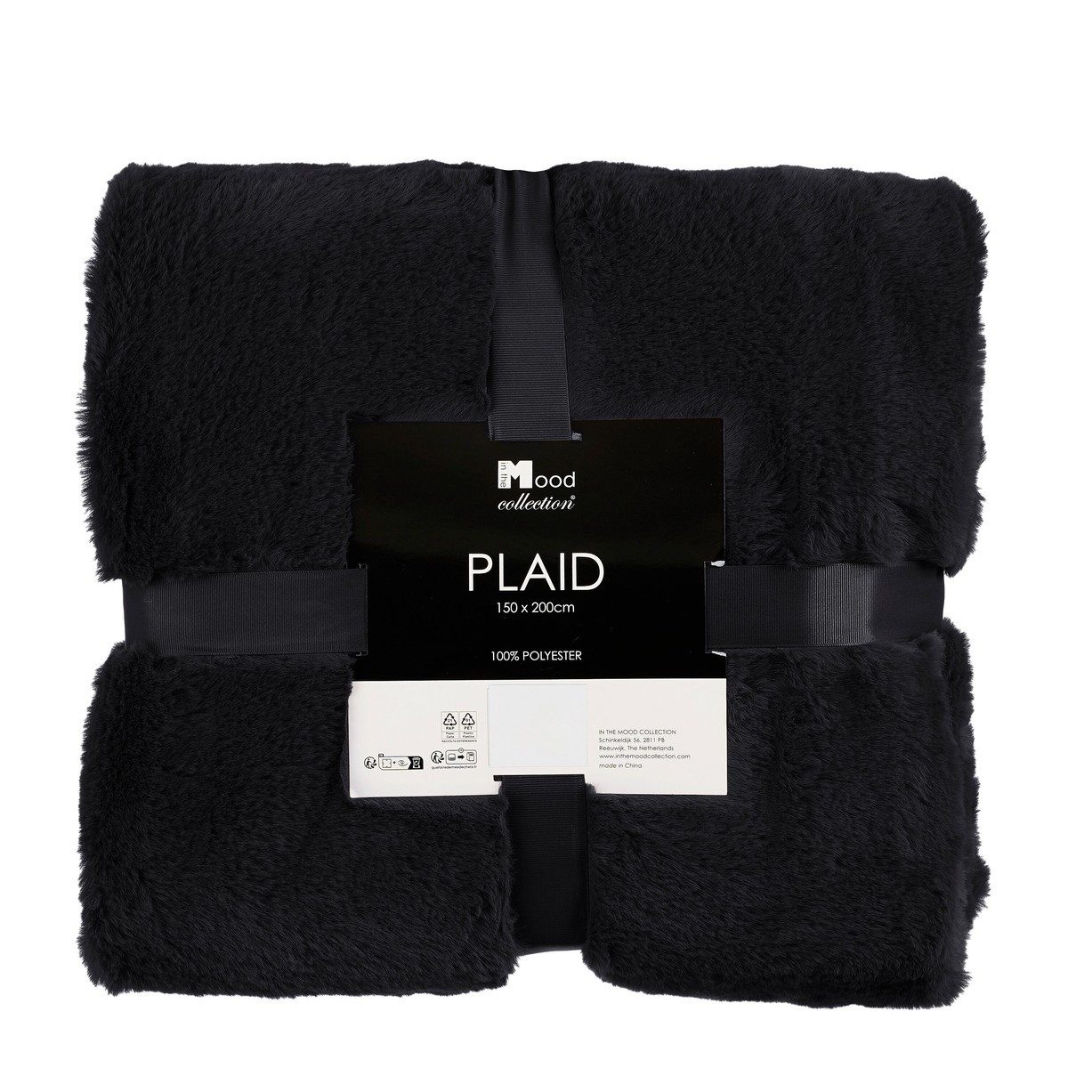 Plaid In the Mood Bronte Fleecedecke schwarz - l200xb150cm, In the Mood
