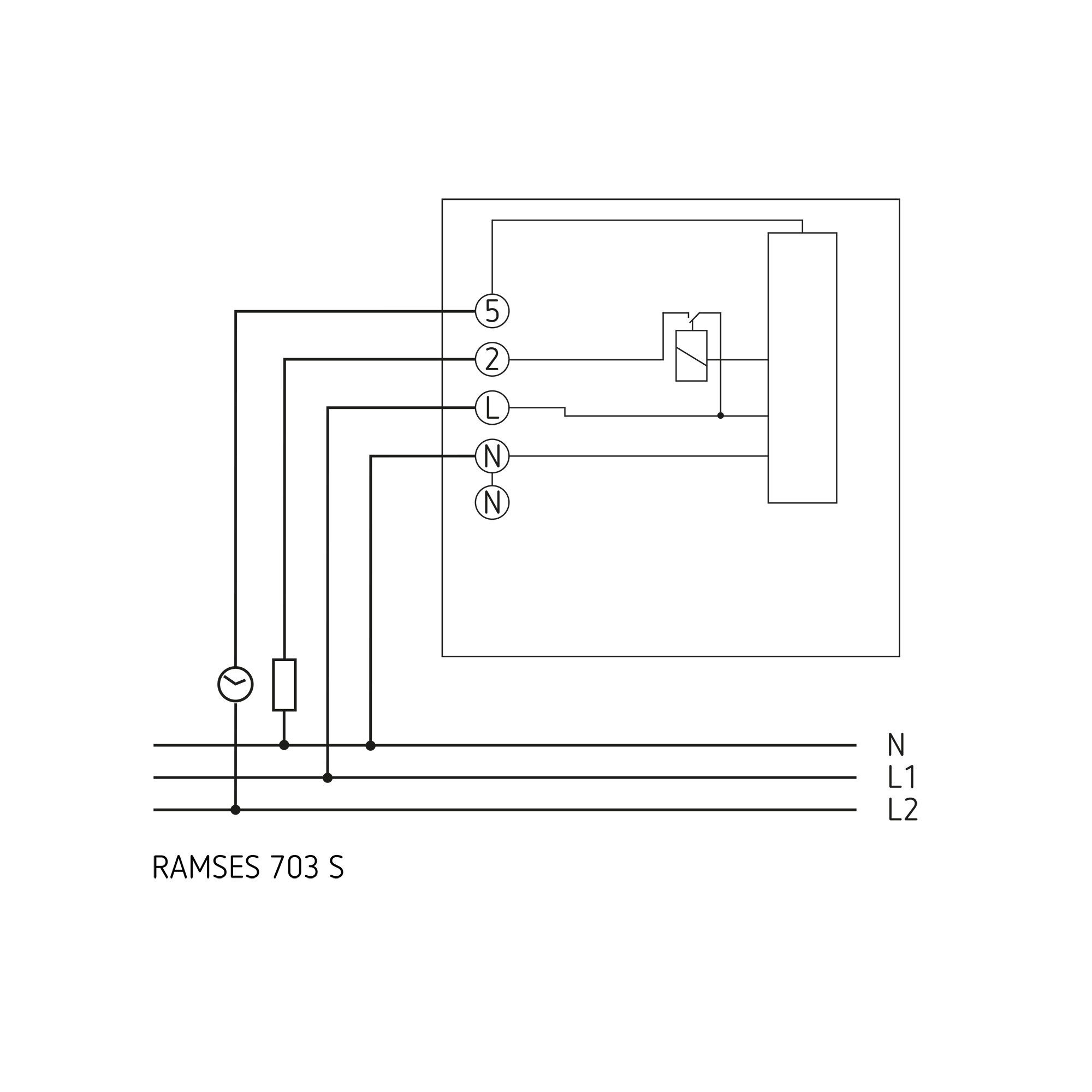 theben Raumthermostat RAMSES 703 S, Elektronisch, Aufputz, manipulationssicher, ±0,7°C, IP40
