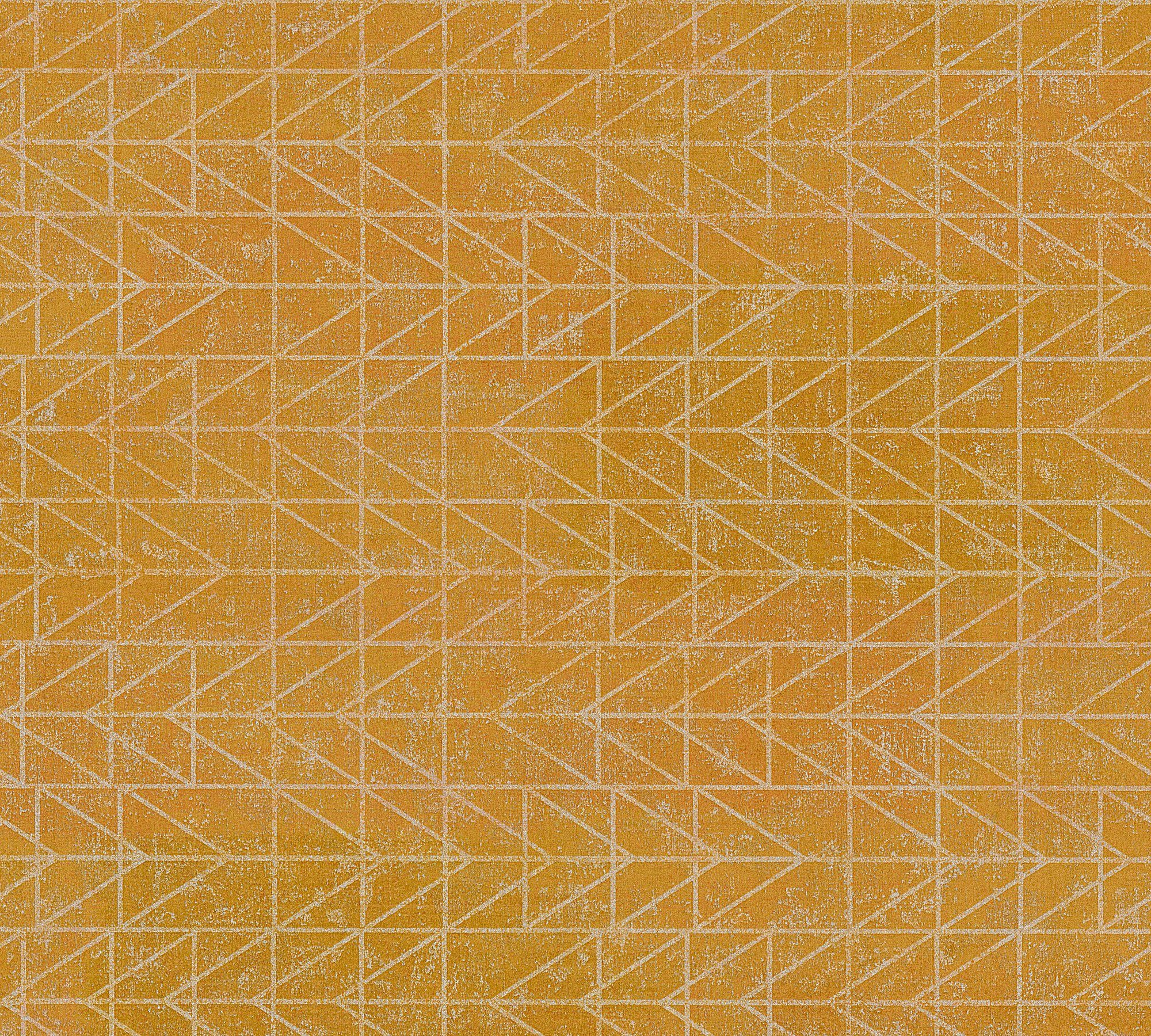 A.S. Création Vliestapete grafisch, grafisch, Ethnic gelb geometrisch Geometrisch Tapete Origin