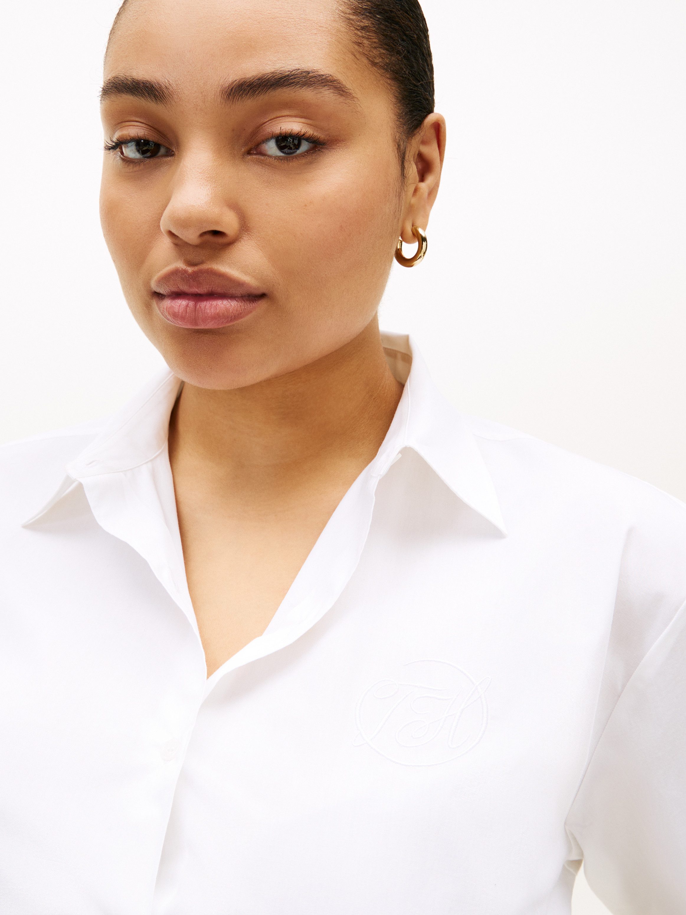 Tommy Hilfiger Curve Hemdbluse CRV COTTON EASY SHIRT in großen Größen, Baumwolle