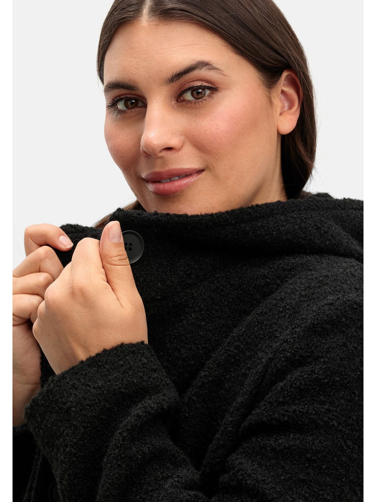 Sheego Kurzmantel Große Größen in kuscheliger Bouclé-Qualität