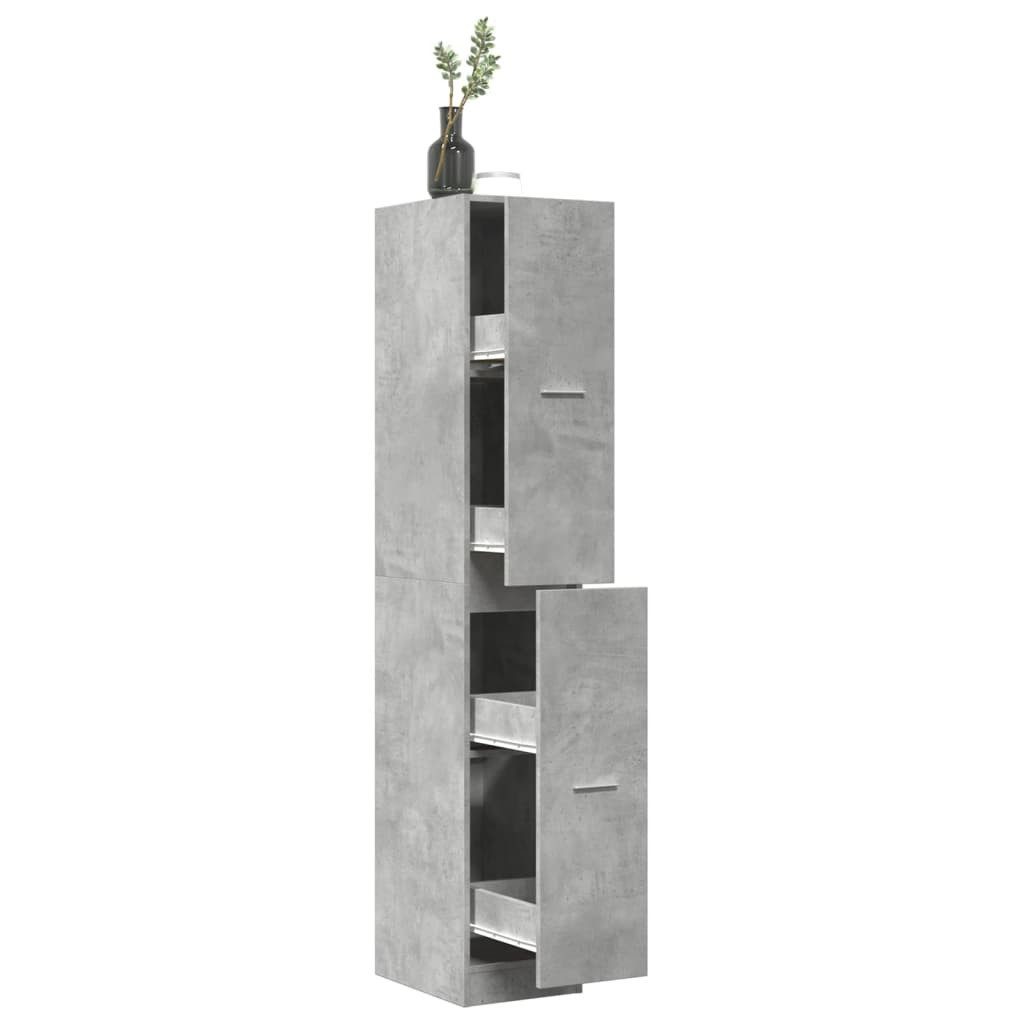 vidaXL Mehrzweckschrank vidaXL Apothekerschrank Betongrau 30x41x174,5 cm Holzwerkstoff