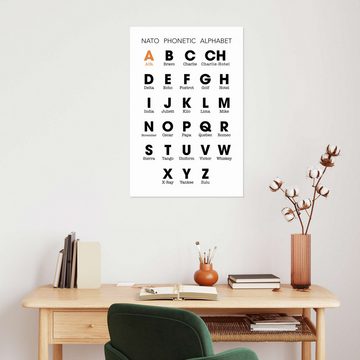 Posterlounge Wandfolie Typobox, Nato Phonetic Alphabet, Wohnzimmer Illustration
