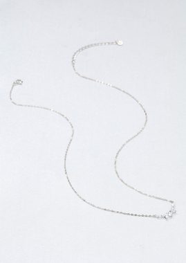 Hey Happiness Silberkette Kette Silber 925 für Damen mit Anhänger Zirkonia, Silber Halskette mit Edelsteinen, 18K Vergoldung, Hochzeitschmuck