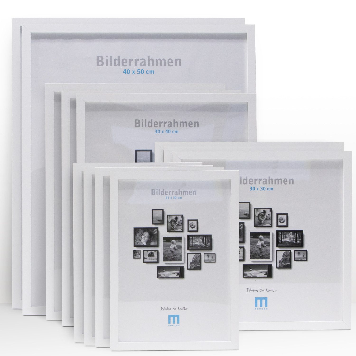 M MERCEO Bilderrahmen, 12-tlg. Bilderrahmen-Set Weiß günstig online kaufen