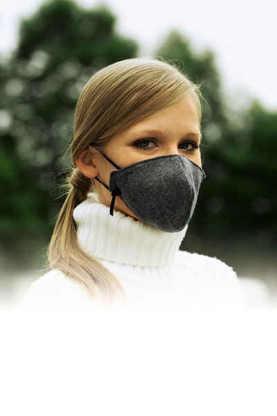 BURI Gesichtsmaske bequeme Kältemaske grau waschbar Kälte Gesichtsmaske 3-lagig Winter