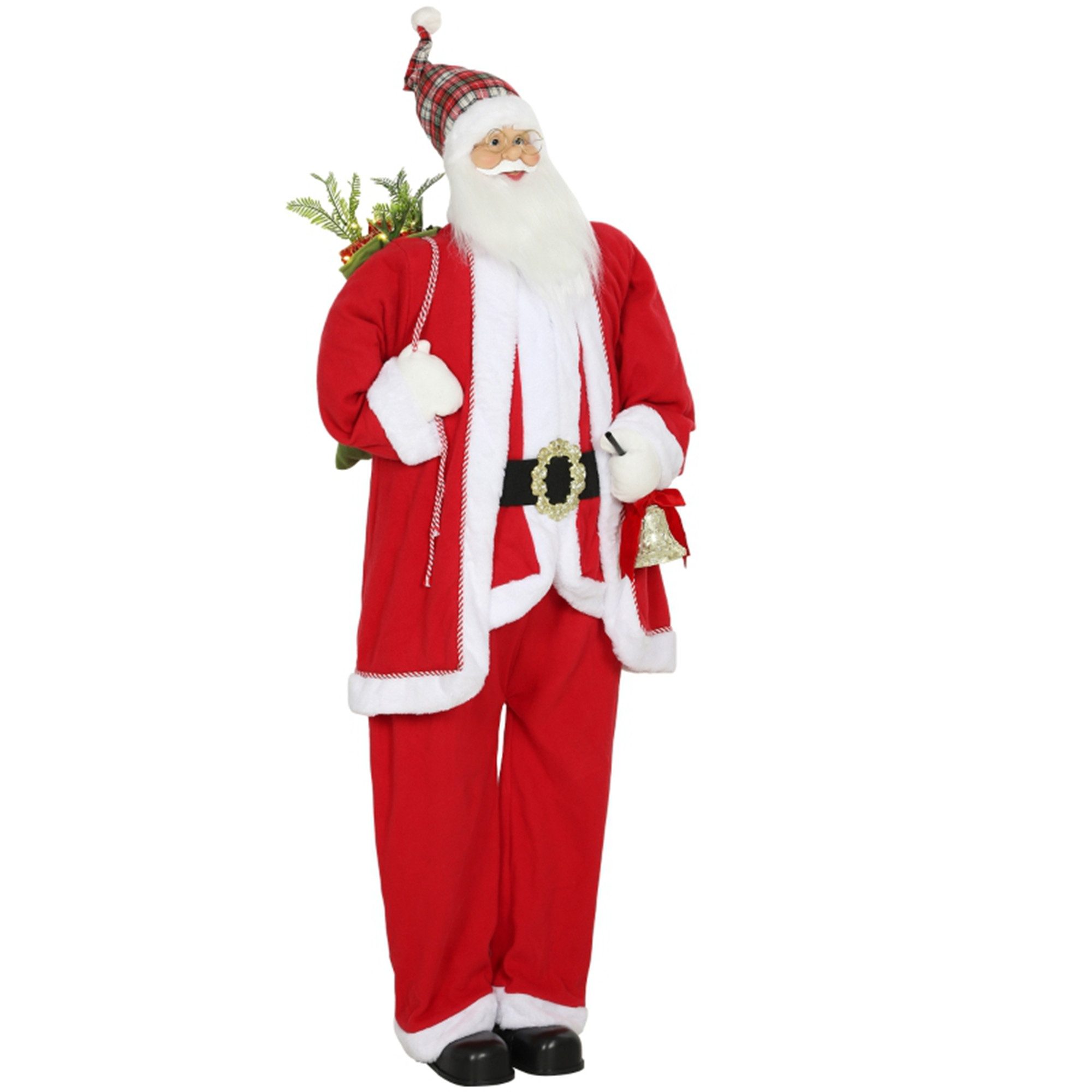 MC Star Weihnachtsmann 1,6 m stehende Weihnachtsmann (mit Geschenk- und Weihnachtsglocken Soundfunktion)