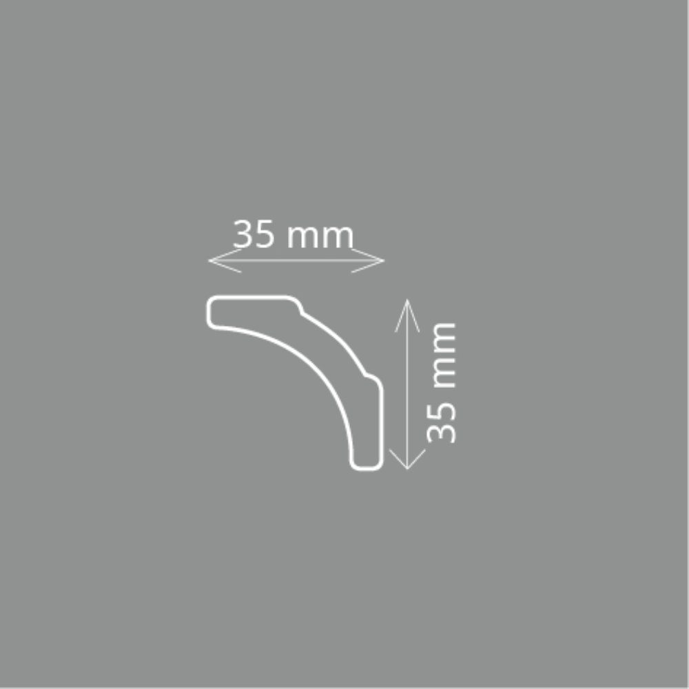 Homestar Zierleiste A 5 (35 x 35 mm), Länge 2m, kleben, Polystyrol, mit allen lösemittelfreien Dispersionsfarben farbig überstreichbar