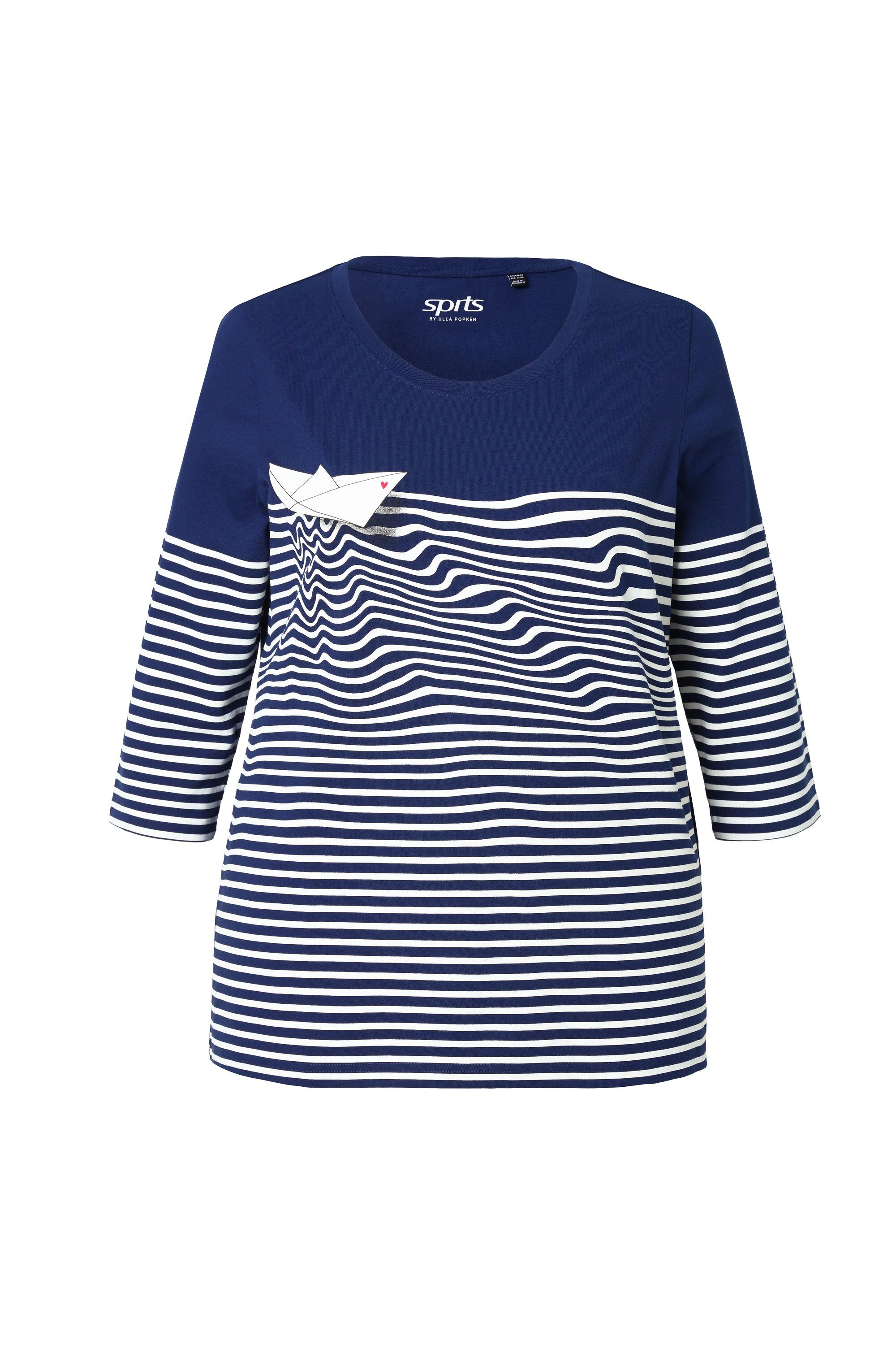 Ulla Popken Longsleeve Shirt Ringel Papierboot günstig online kaufen
