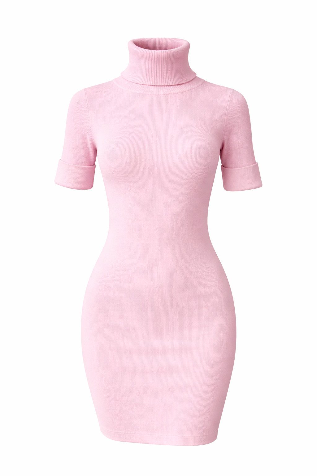 Mississhop Strickkleid Damen Strickkleid mit Rollkragen - Kurzarm, Knielang günstig online kaufen
