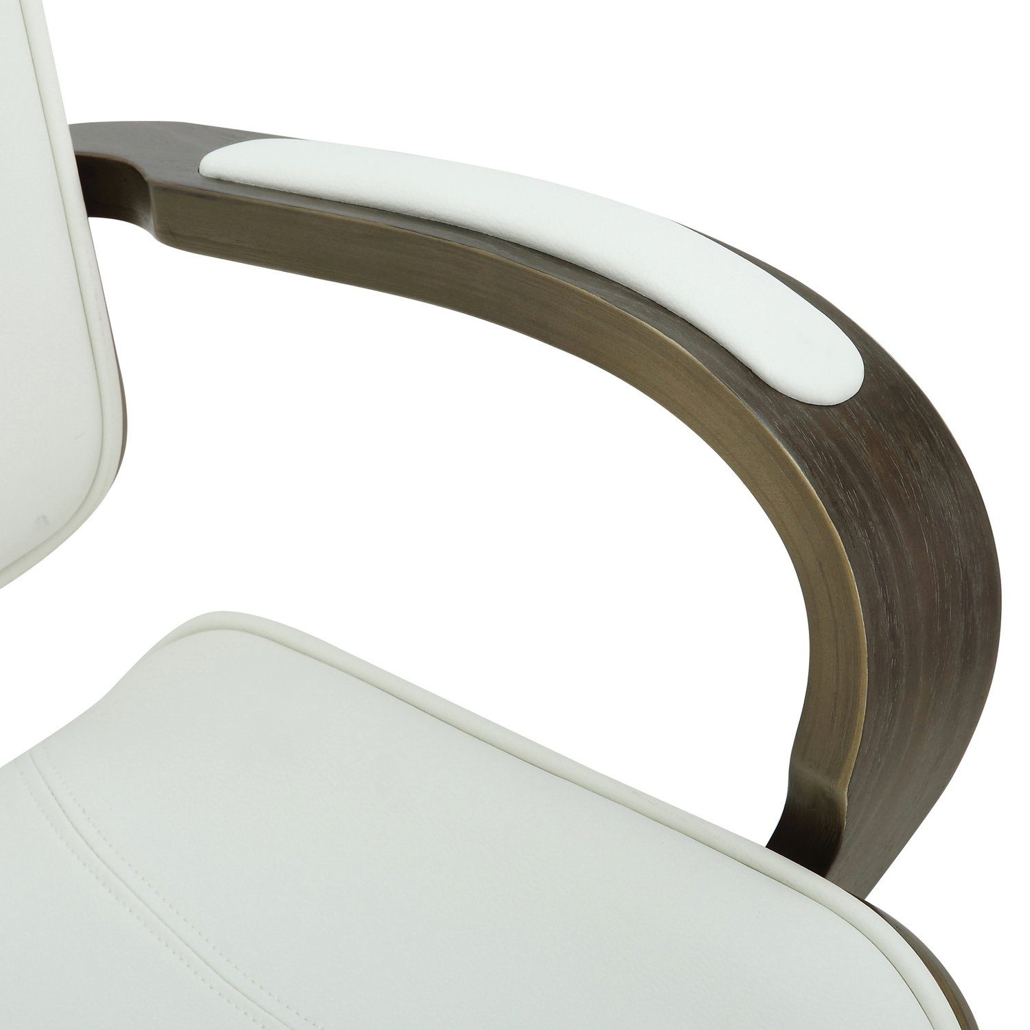 TPFLiving Bürostuhl Daytona mit bequemer Gestell: - Kunstleder chrom höhenverstellbar und Bürostuhl weiß/grau XXL), (Schreibtischstuhl, Rückenlehne - Chefsessel, Metall drehbar 360° Sitzfläche: Drehstuhl