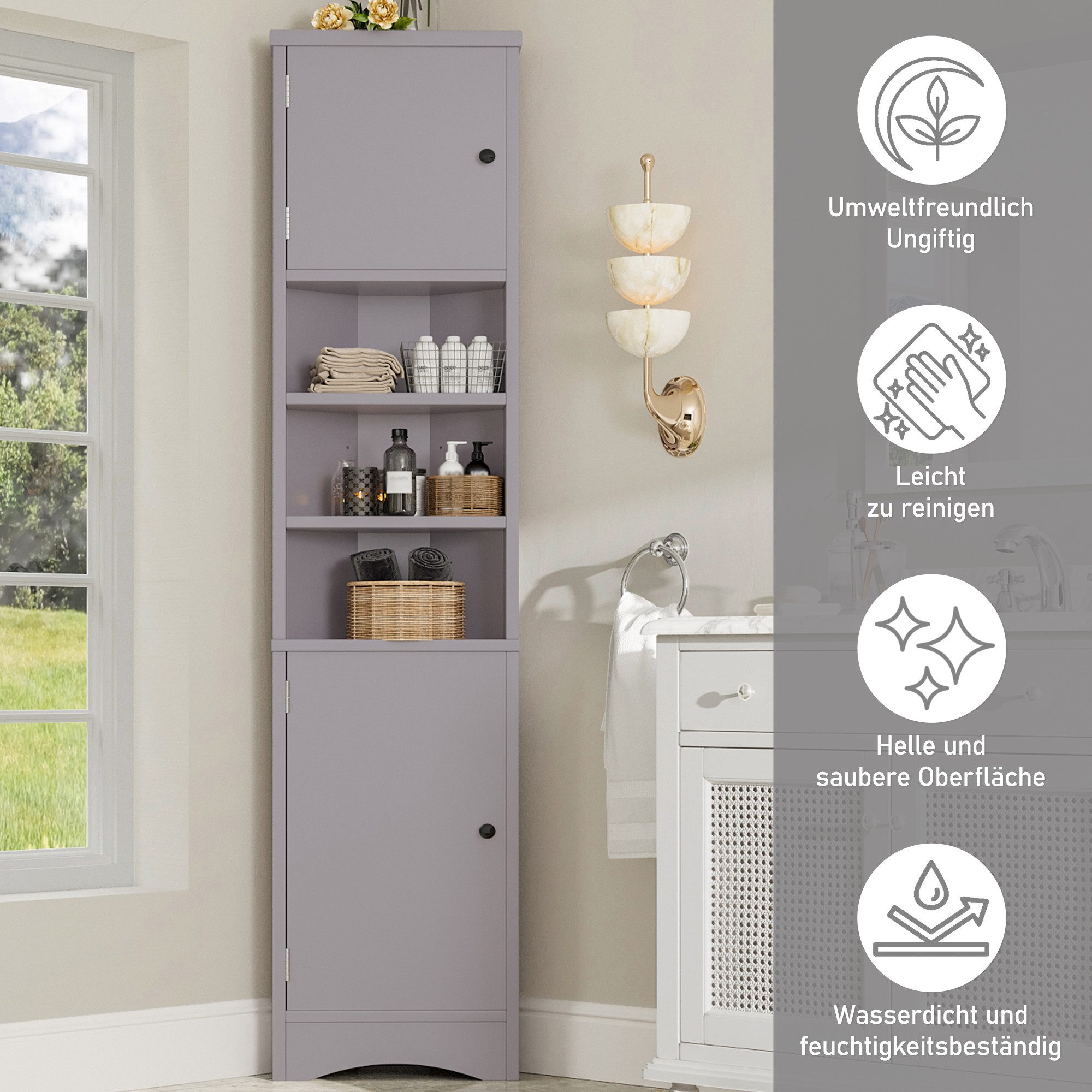 i@home Hochschrank Dreieckiger Badezimmerschrank, Volllackierung,36.5 x günstig online kaufen