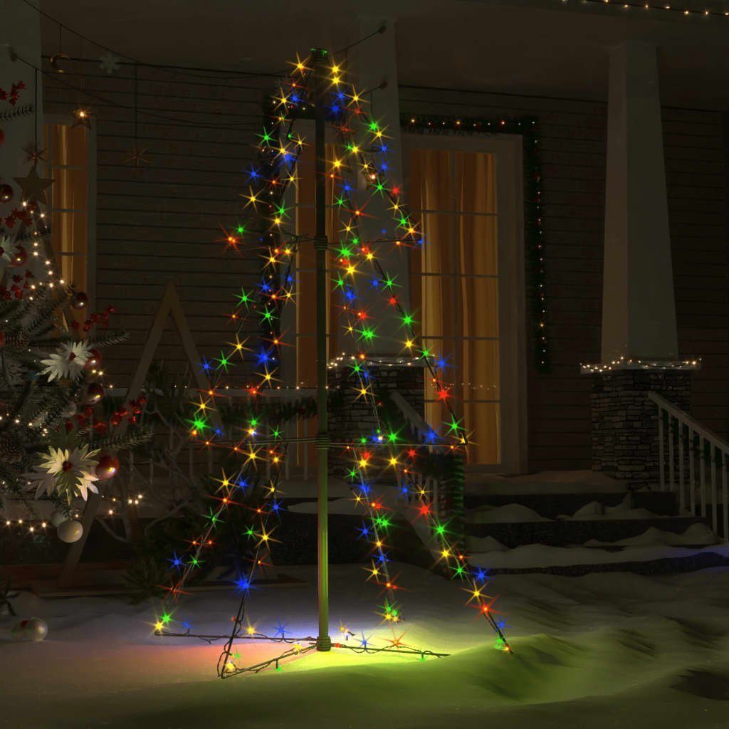 vidaXL LED Baum Weihnachtsbaum in Outdoor LEDs cm 160 Kegelform Mehrfarbig Indoor & 78x120
