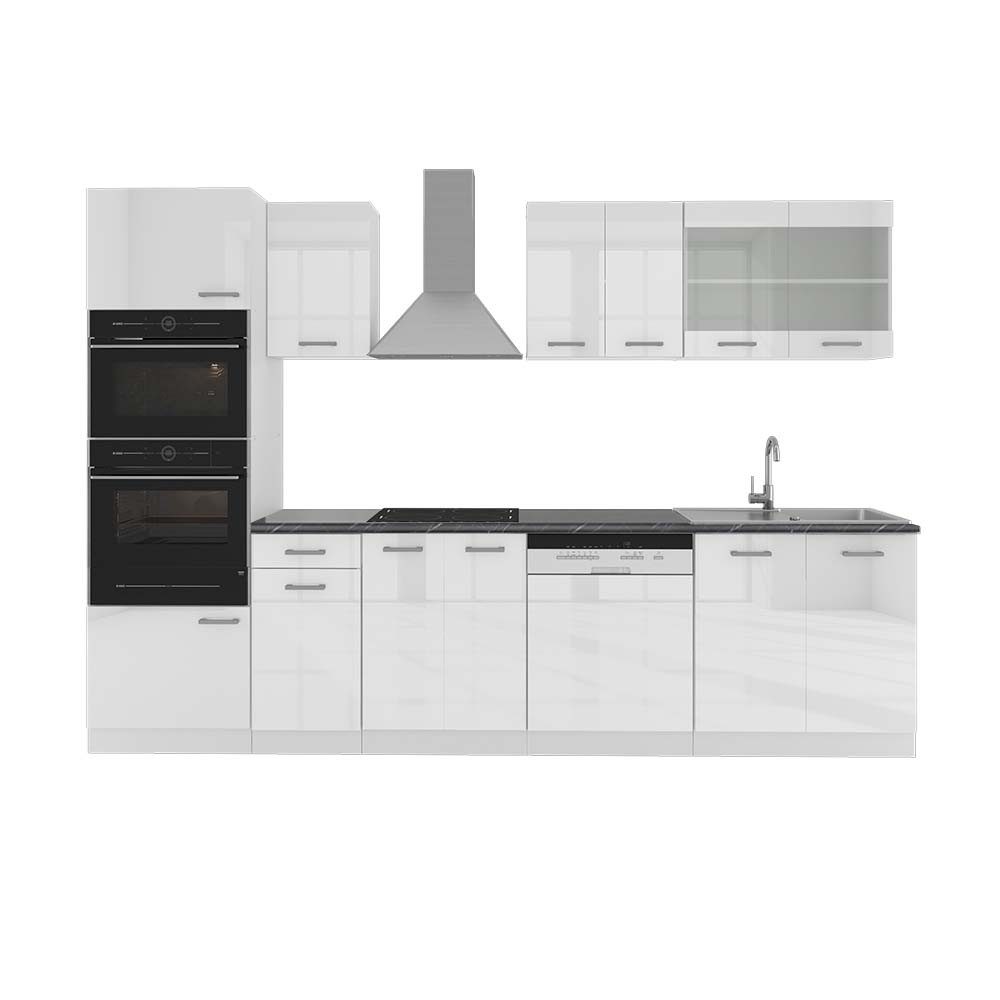 Vicco Küchenzeile R-Line, Weiß Hochglanz/Weiß, 300 günstig online kaufen
