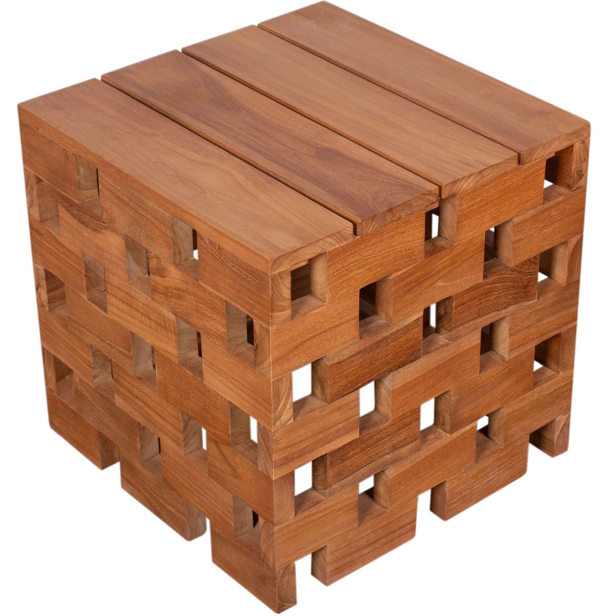 bene living Sitzhocker Beistelltisch Dunham - Teakholz (1 St), feines Teakholz - als Hocker oder Beistelltisch nutzbar