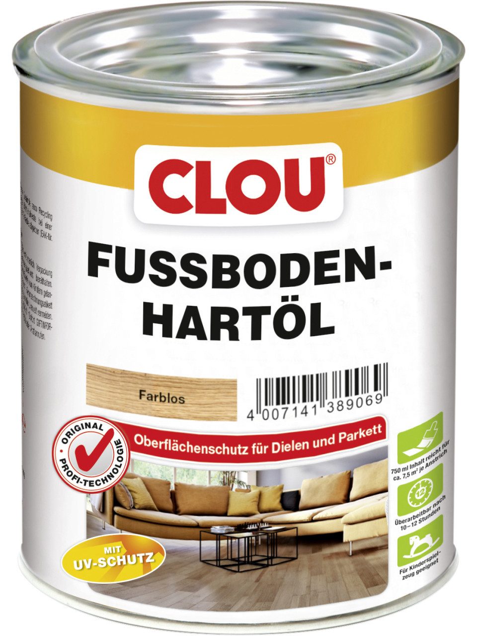 CLOU Hartholzöl Clou Fußboden Hartöl 750 ml farblos