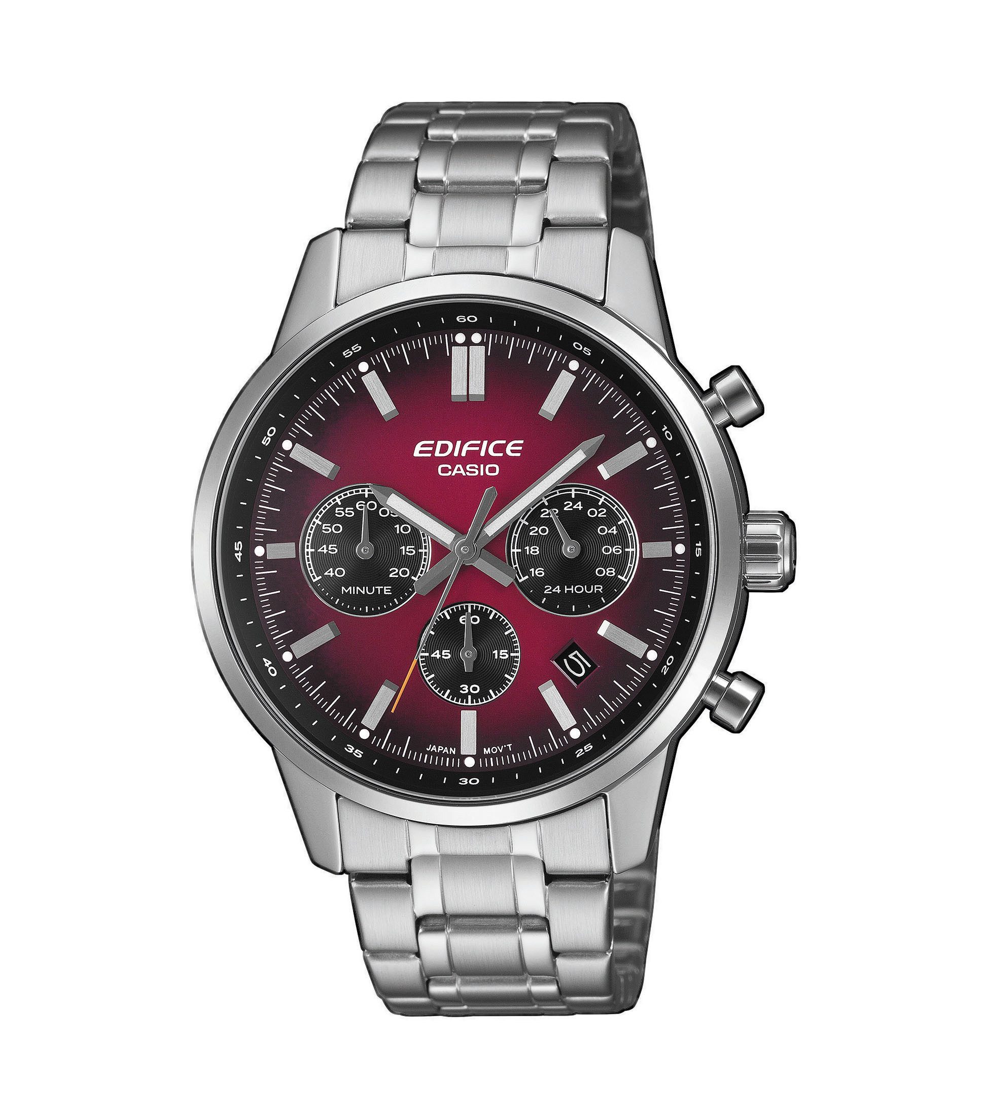 CASIO EDIFICE Chronograph EFR-575D-4AEF, Quarzuhr, Armbanduhr, Herrenuhr, Edelstahlarmband, analog, Tag