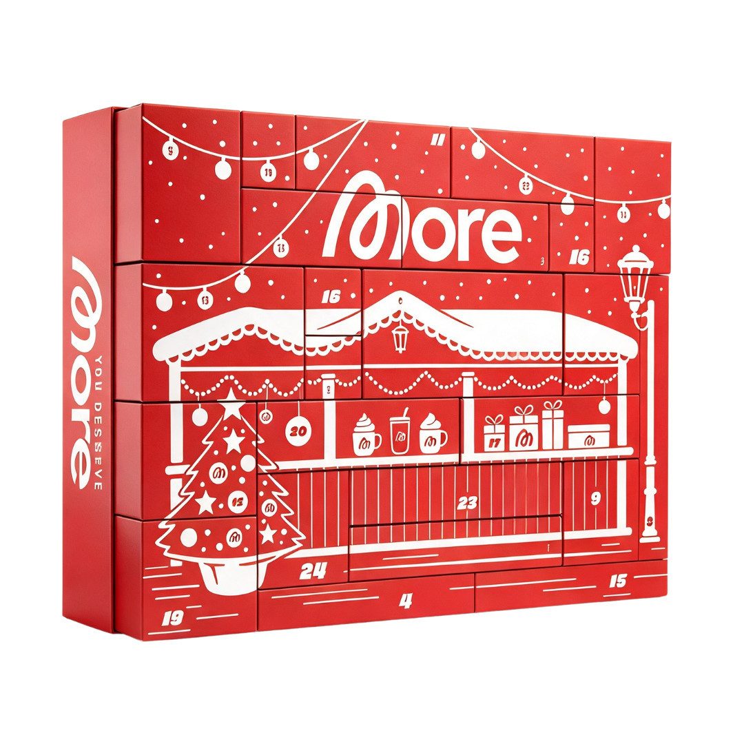 More Nutrition Adventskalender 2026 Fitness Süßigkeiten 32 tlg Weihnachtskalender Set Herren & Frauen (Set, 32-tlg), 30 + 2 Produkte Limited Advent Kalender Unisex Limited Editions