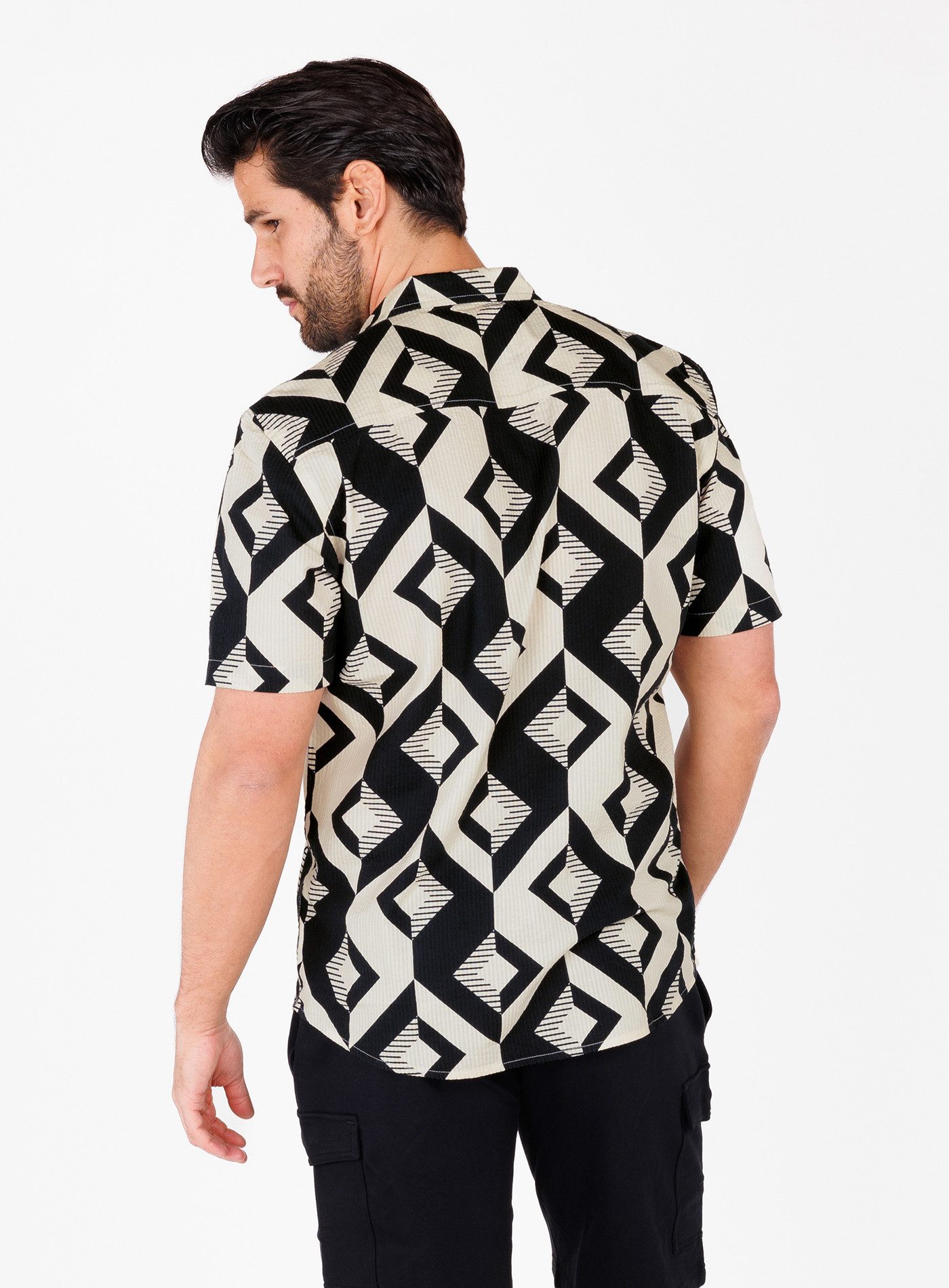 Key Largo Kurzarmhemd MSH TRACK 1/2 patterned (1-tlg)