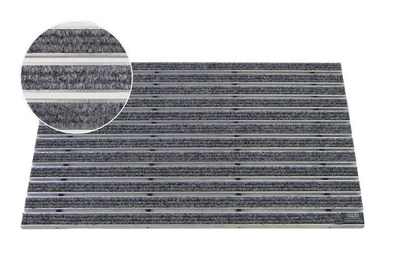 Fußmatte EMCO Eingangsmatte DIPLOMAT Rips hellgrau 12mm Fußmatte Schmutzfangmatte Fußabtreter Antirutschmatte, Emco, rechteckig, Höhe: 10 mm, geeignet für den Innenbereich und überdachten Außenbereich