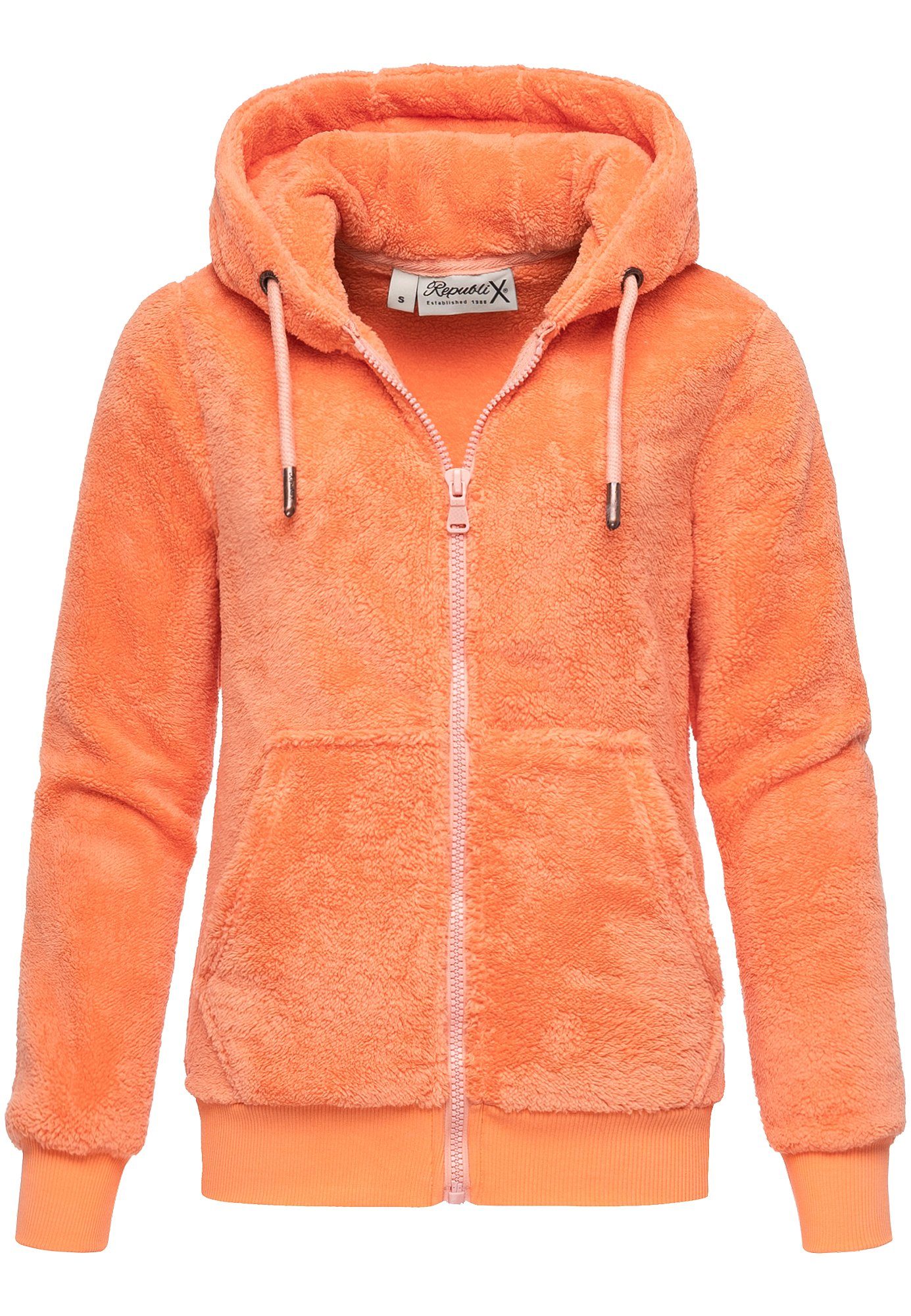 REPUBLIX Sweatjacke JANIE Damen Teddy Sweatjacke Plüsch Hoodie Pullover Zipper Jacke