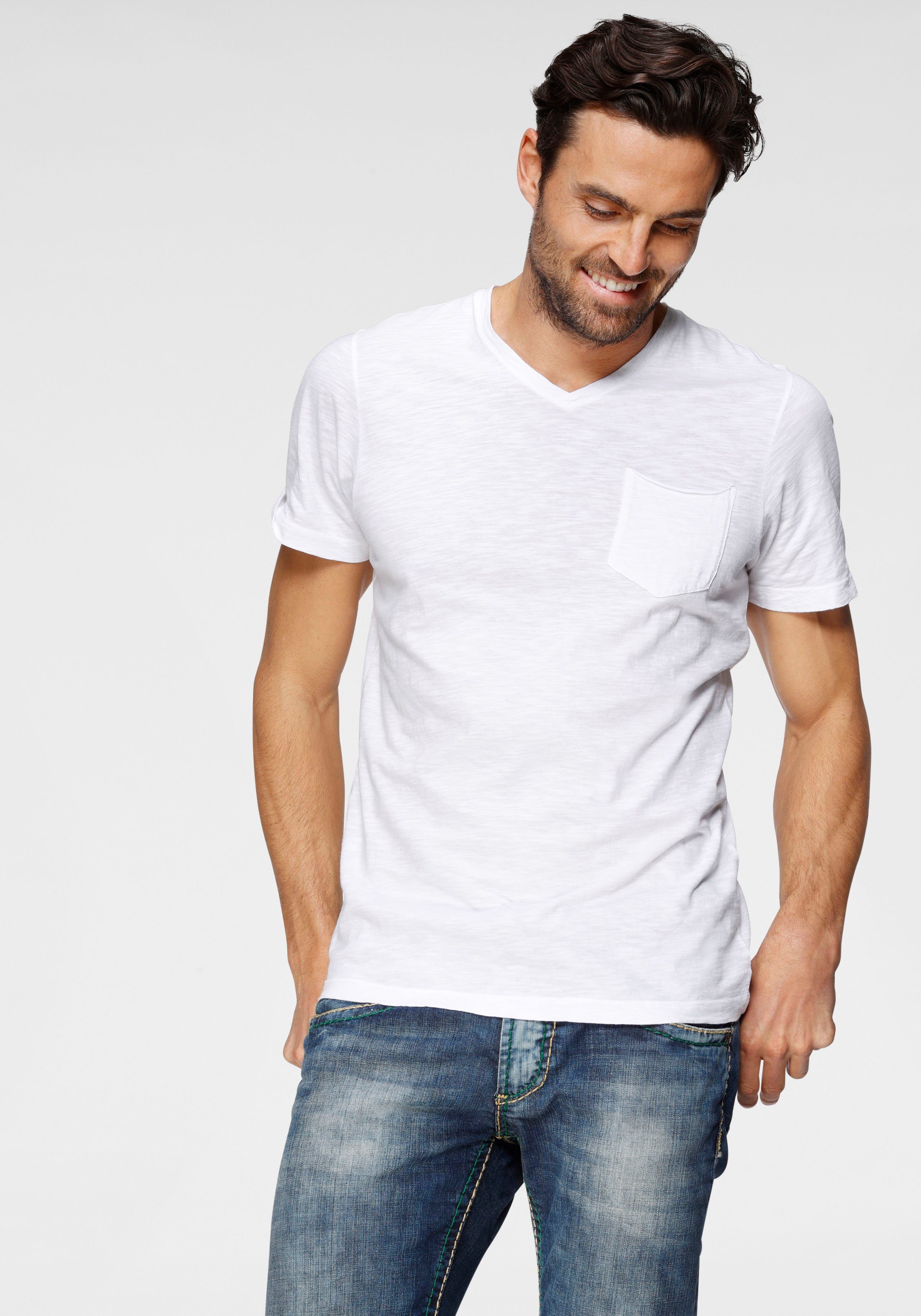 CAMP DAVID T-Shirt mit Brusttasche, Aus reiner Baumwolle online kaufen |  OTTO
