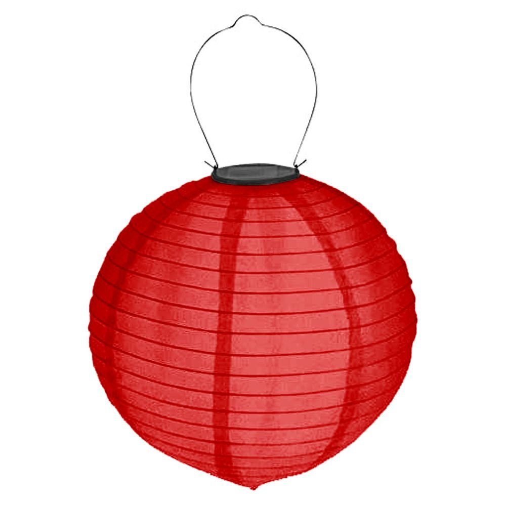 HAC24 LED Lampion 4x Deko Lampenschirm Lampe Party Garten Kugel Laterne, LED fest integriert, Kaltweiß, Bunt, Solar, Ø 20 cm, mit Haken zum Aufhängen