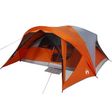 vidaXL Kuppelzelt Zelt Campingzelt Familienzelt für 6 Personen Grau und Orange Wasserdic