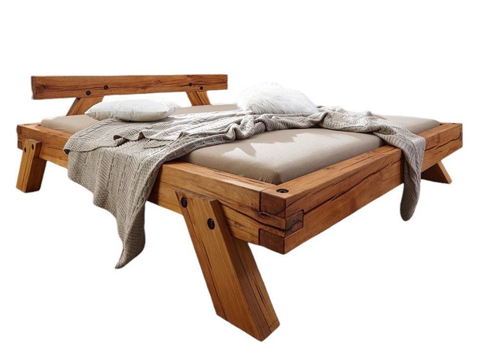 Main Möbel Massivholzbett Balkenbett 200x200cm Massivholz Fichte massiv hon günstig online kaufen
