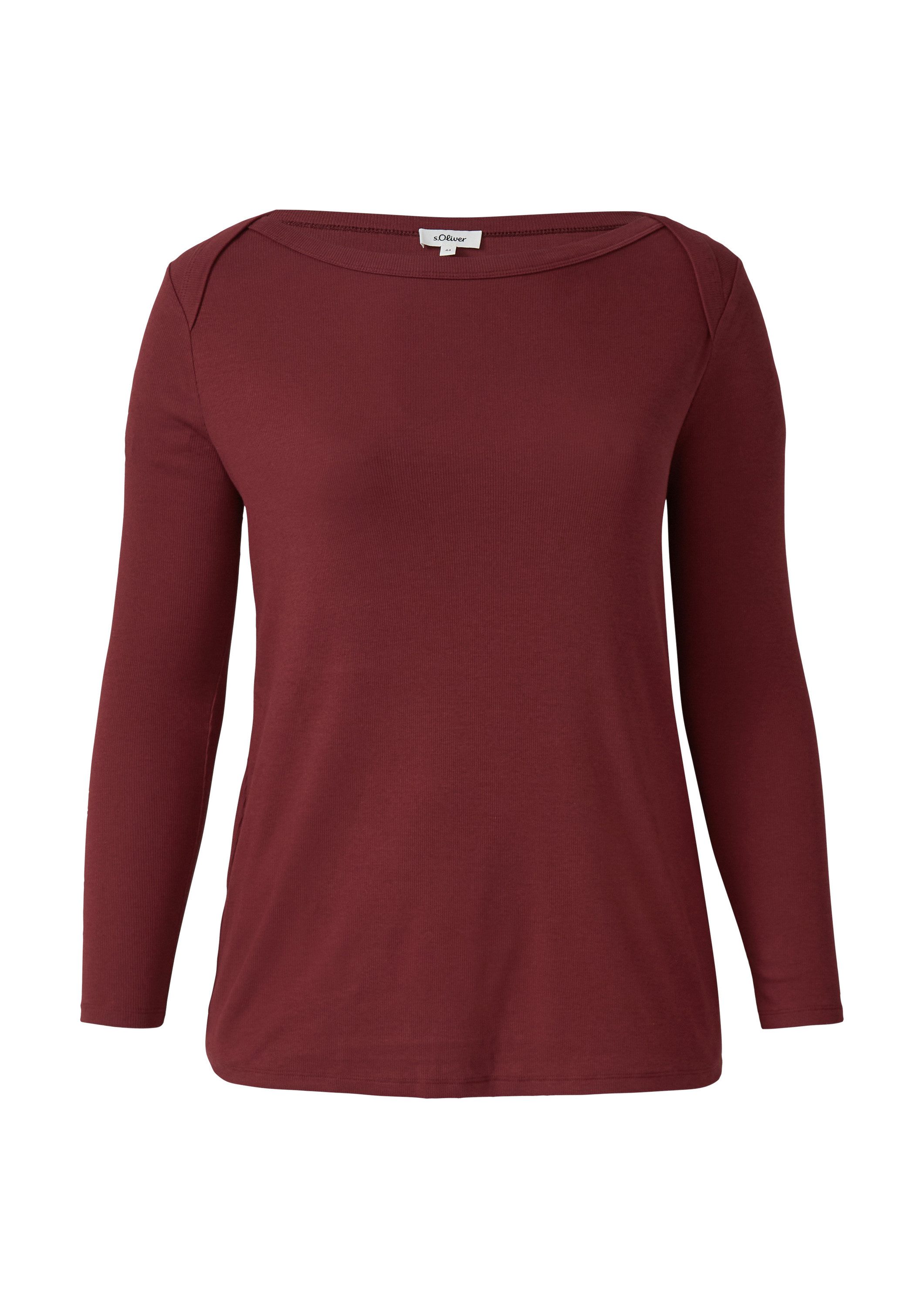 s.Oliver Langarmshirt T-Shirt Langarmshirt mit U-Boot-Ausschnitt günstig online kaufen