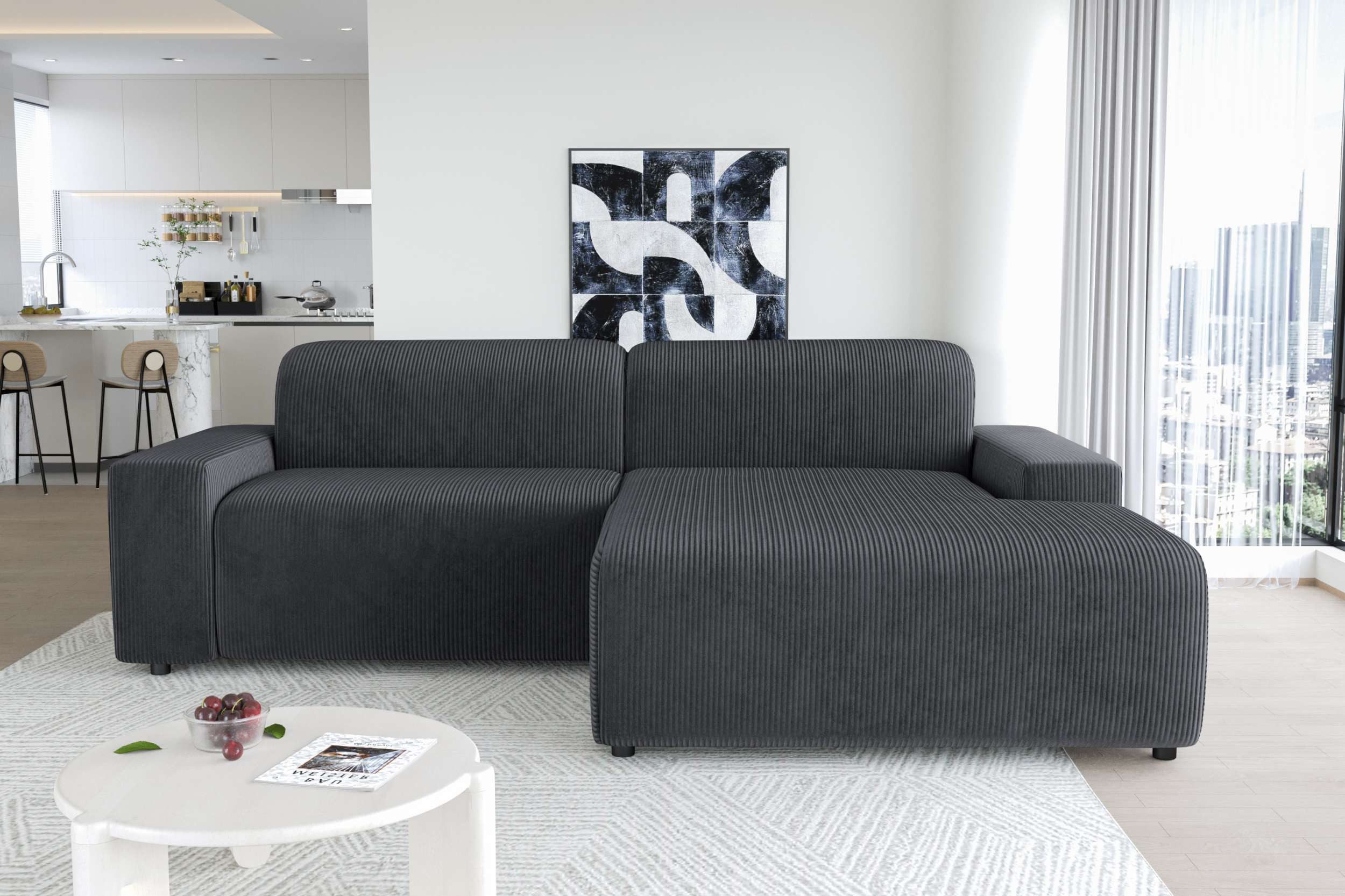 99rooms Ecksofa Tivoli, Sofa L-Form, Eckcouch, wählbar mit/ohne Kissen, Run günstig online kaufen