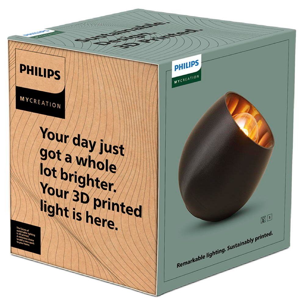 warmweiss, Schwarz Tischlampe in Tischleuchte 3D-Druck Philips Nachttischlampe, One enthalten: Mycreation Nein, Tischleuchte Tischleuchte, Shell Leuchtmittel keine E27, Angabe,